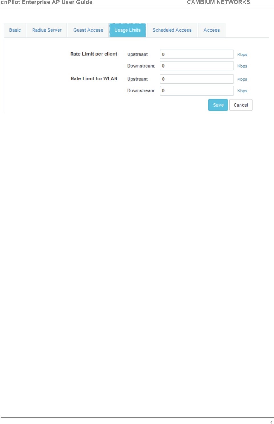 40 cnPilot Enterprise AP User Guide CAMBIUM NETWORKS      