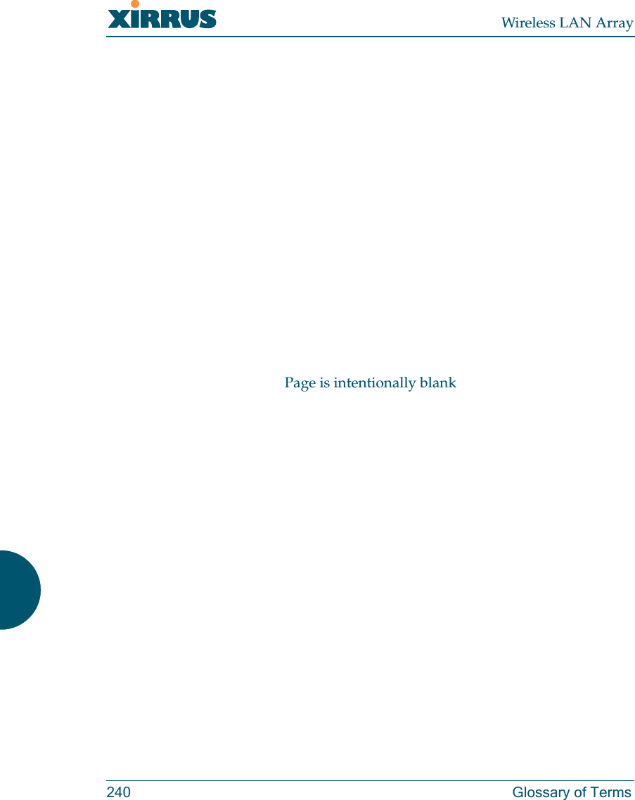 Wireless LAN Array240 Glossary of TermsPage is intentionally blank