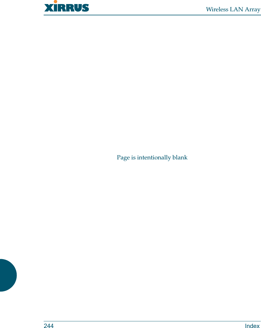 Wireless LAN Array244 IndexPage is intentionally blank
