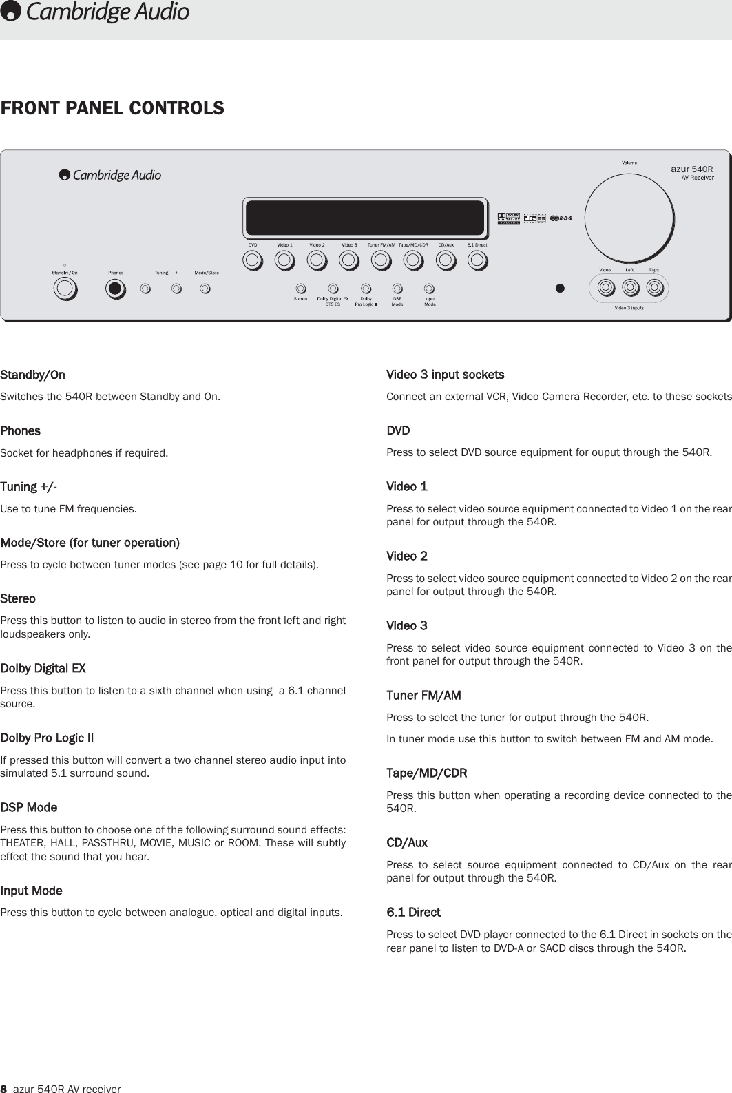 Page 7 of 12 - Cambridge-Audio Cambridge-Audio-Azur-540R-Users-Manual-  Cambridge-audio-azur-540r-users-manual