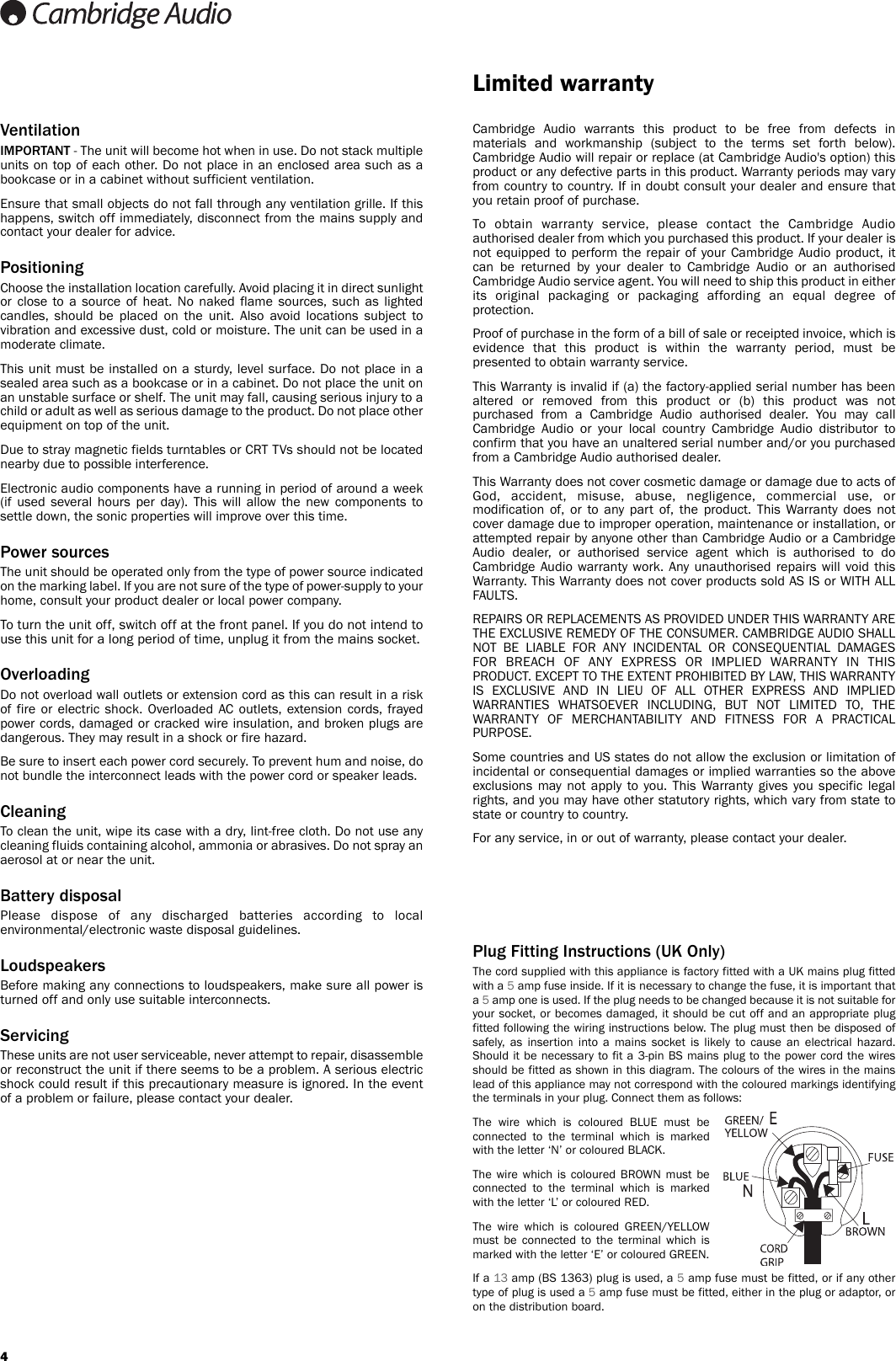 Page 4 of 10 - Cambridge-Audio Cambridge-Audio-Topaz-Cd10-Users-Manual-  Cambridge-audio-topaz-cd10-users-manual