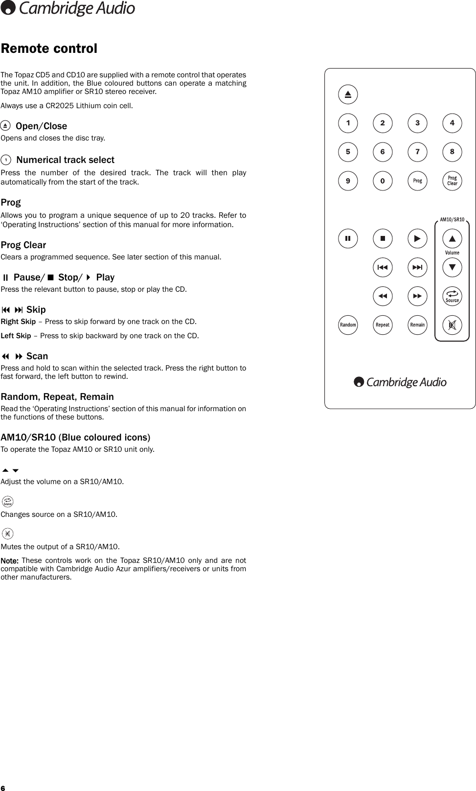 Page 6 of 10 - Cambridge-Audio Cambridge-Audio-Topaz-Cd10-Users-Manual-  Cambridge-audio-topaz-cd10-users-manual
