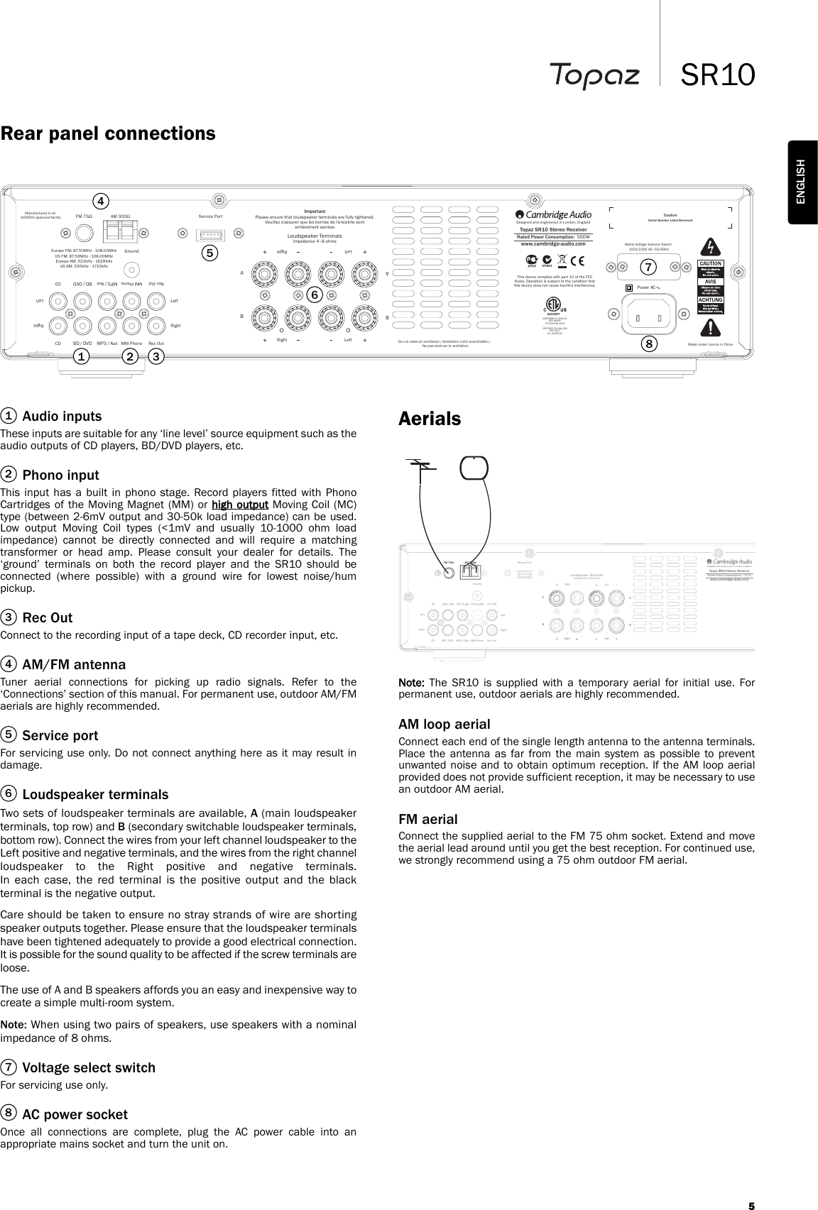 Page 5 of 12 - Cambridge-Audio Cambridge-Audio-Topaz-Sr10-Users-Manual-  Cambridge-audio-topaz-sr10-users-manual