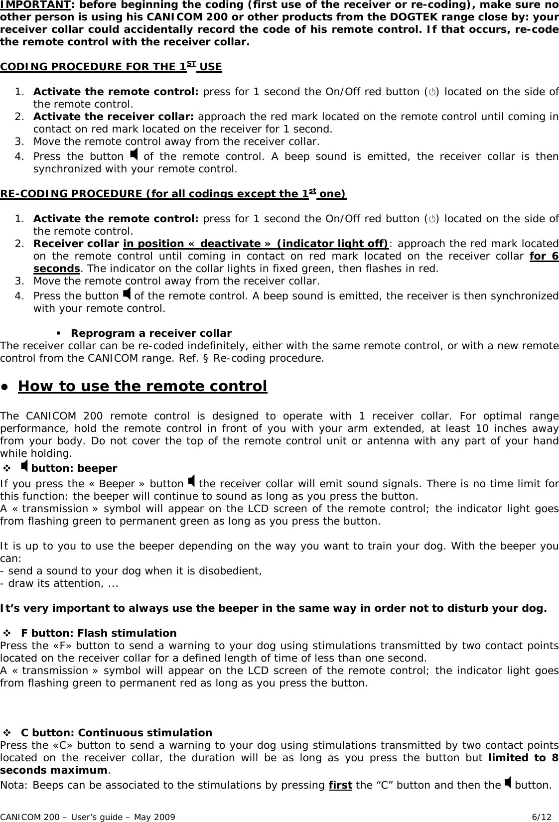 Page 6 of 12 - Canicom Canicom-200-Users-Manual-  Canicom-200-users-manual