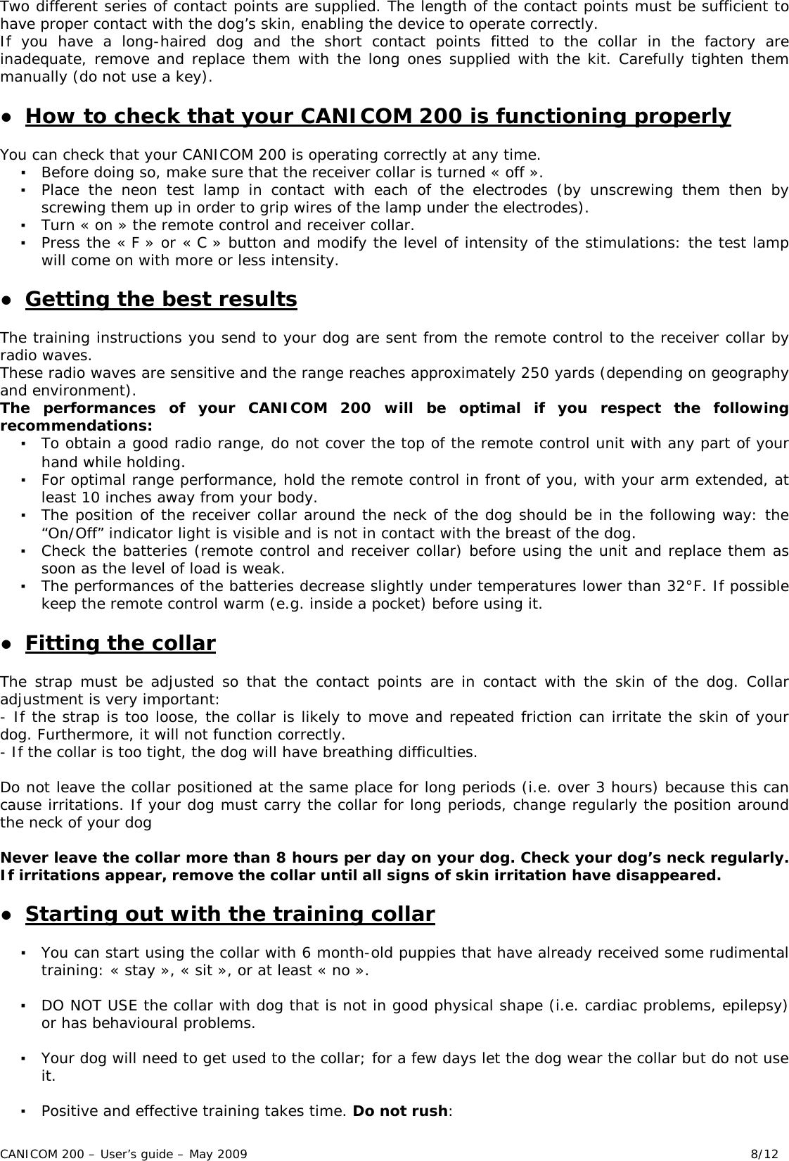 Page 8 of 12 - Canicom Canicom-200-Users-Manual-  Canicom-200-users-manual