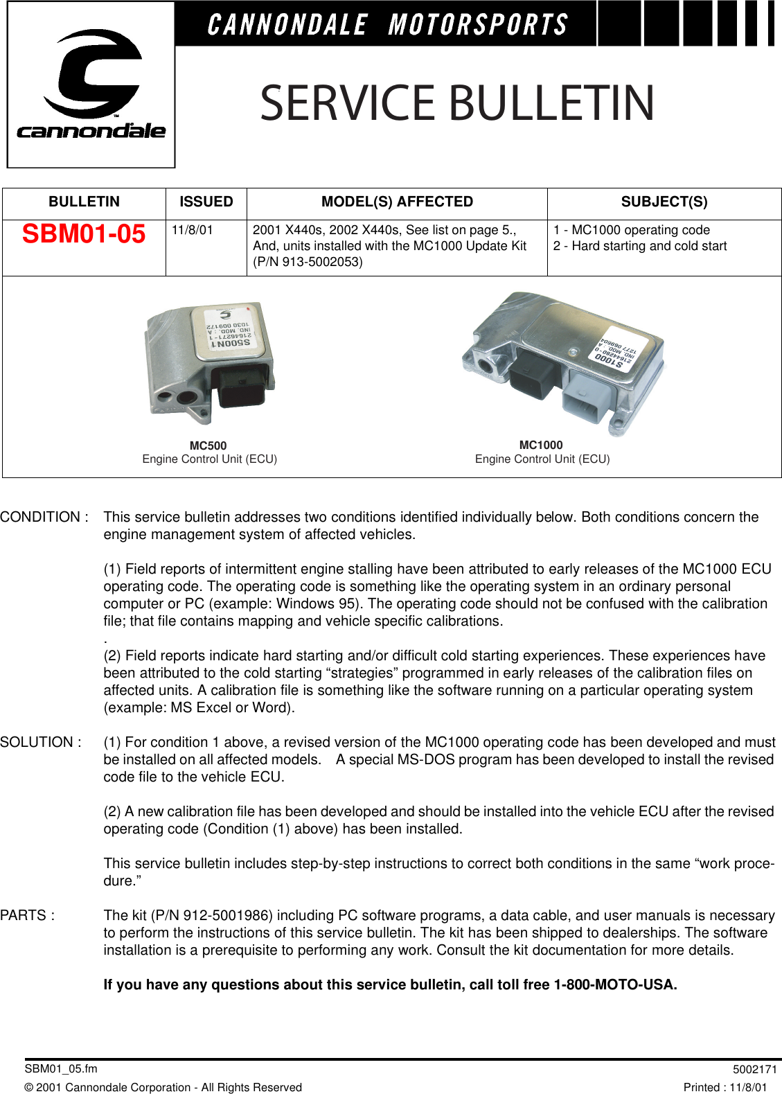 Page 1 of 5 - Cannondale Cannondale-Mc1000-Users-Manual- SBM01_05  Cannondale-mc1000-users-manual