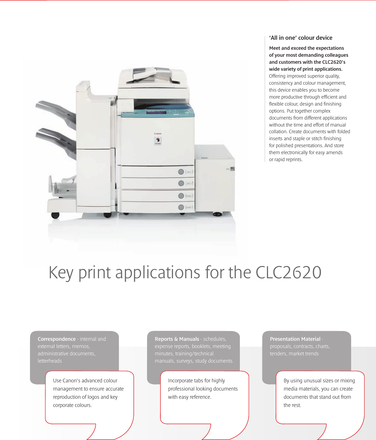 Page 4 of 8 - Canon CLC2620 HiRes User Manual  To The 4cec8a5d-f50b-46cc-86b2-8425214abc7d