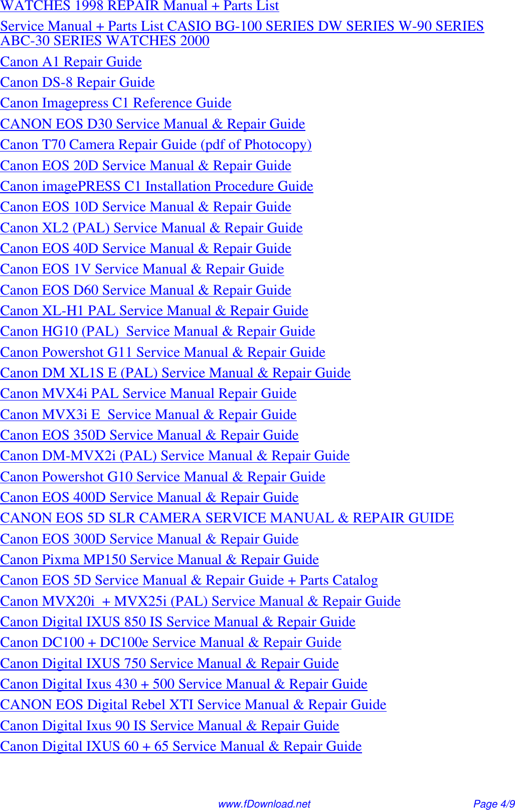 Page 4 of 9 - Canon Canon-All-In-One-Printer-Ir3225-Users-Manual- ImageRUNNER Ir3225/ir3230/ir3235/ir3245 Series Service Manual & Repair Guide  Canon-all-in-one-printer-ir3225-users-manual