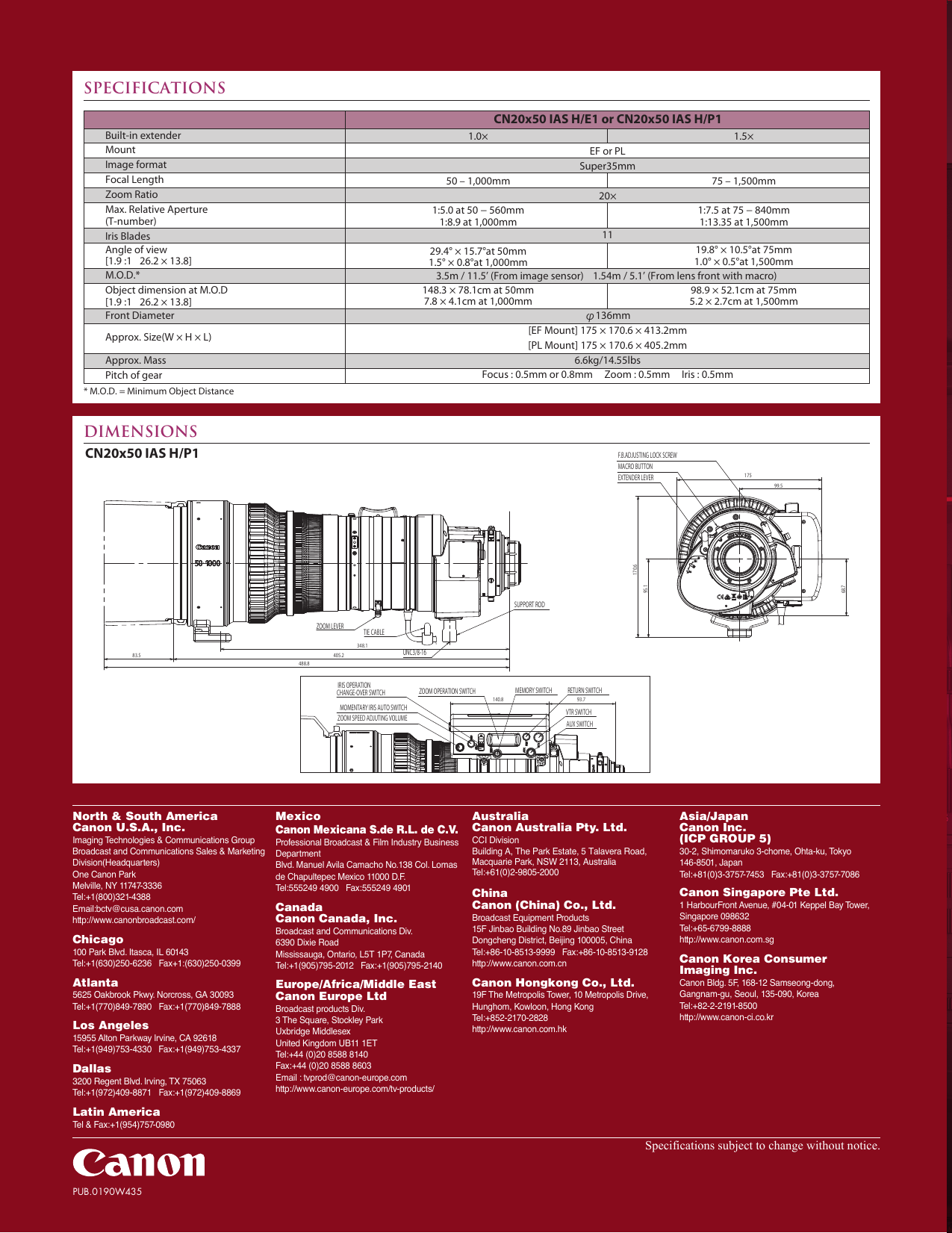 Page 6 of 6 - Canon Canon-Cine-Servo-50-1000Mm-T5-0-8-9-Ef-Owners-Manual-  Canon-cine-servo-50-1000mm-t5-0-8-9-ef-owners-manual