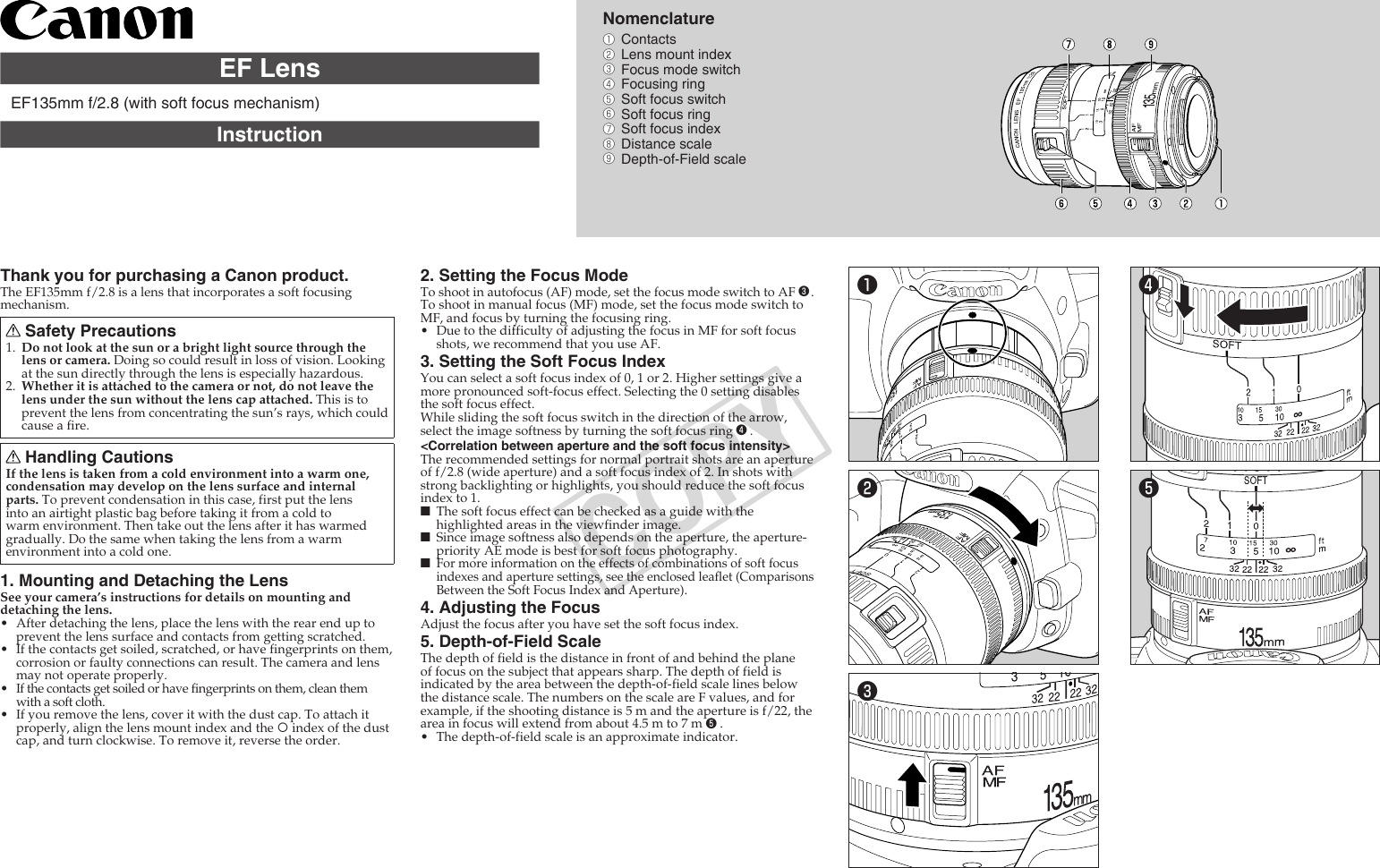 Page 1 of 2 - Canon Canon-Ef-135Mm-F-2-8-Users-Manual-  Canon-ef-135mm-f-2-8-users-manual