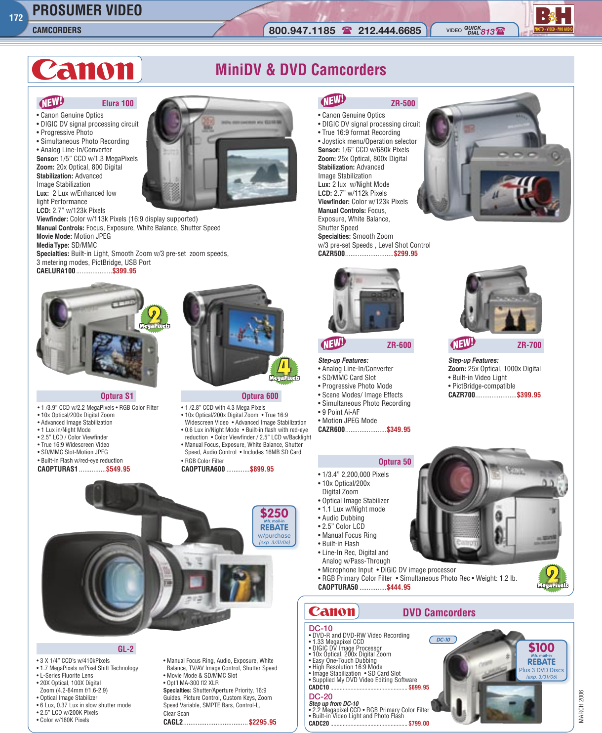 Page 1 of 12 - Canon Canon-Elura-100-Users-Manual- 172-183 ProsumerVideo 03-06  Canon-elura-100-users-manual