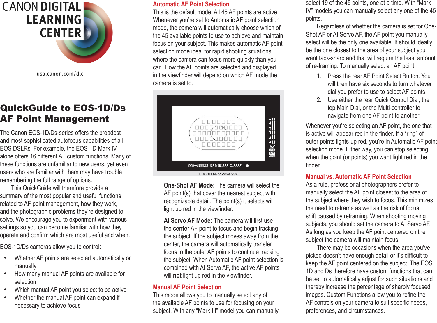 Page 1 of 2 - Canon Canon-Eos-1D-Ds-Users-Manual-  Canon-eos-1d-ds-users-manual