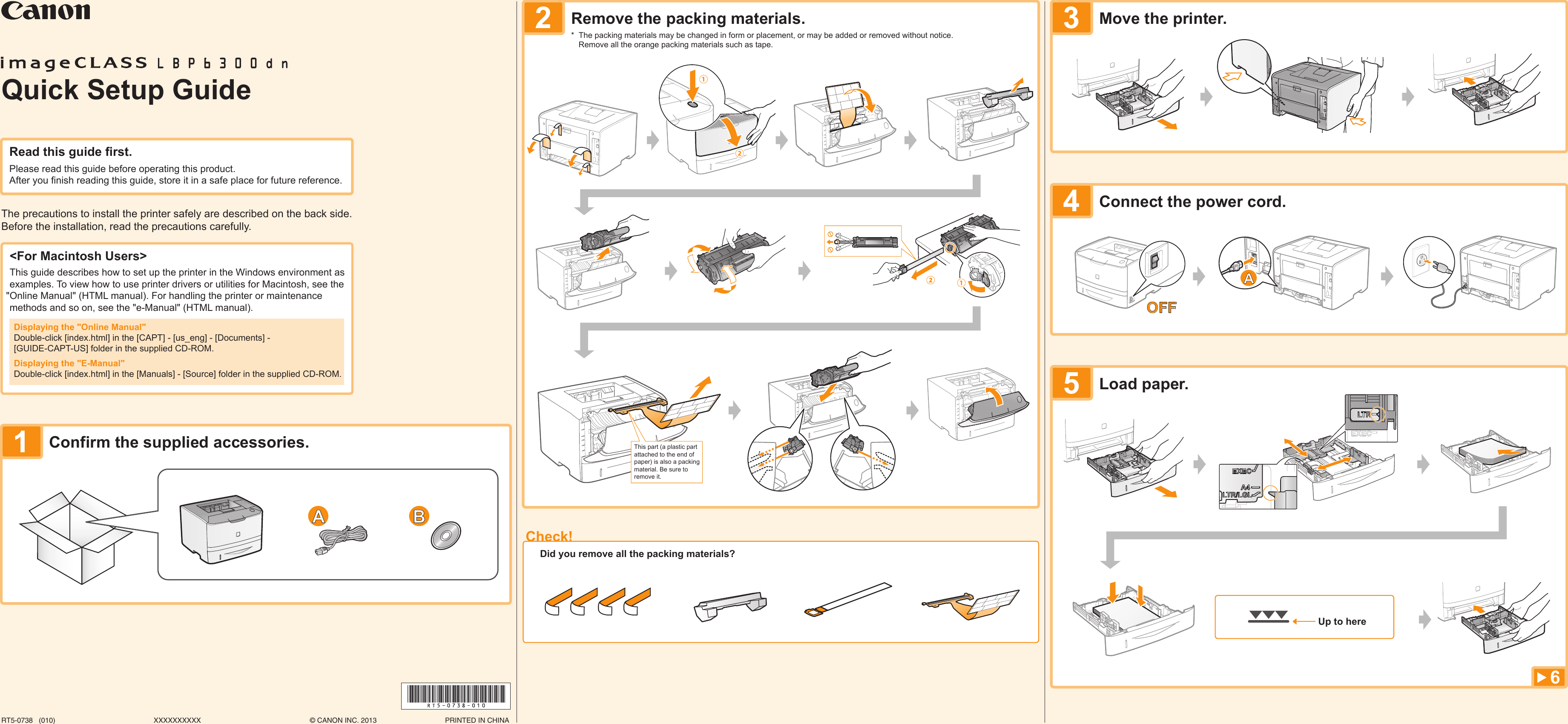 Page 1 of 2 - Canon Canon-Imageclass-Lbp6300Dn-Quick-Setup-Guide- LBP6300dn Quick Setup Guide Canon-imageclass-lbp6300dn-quick-setup-guide