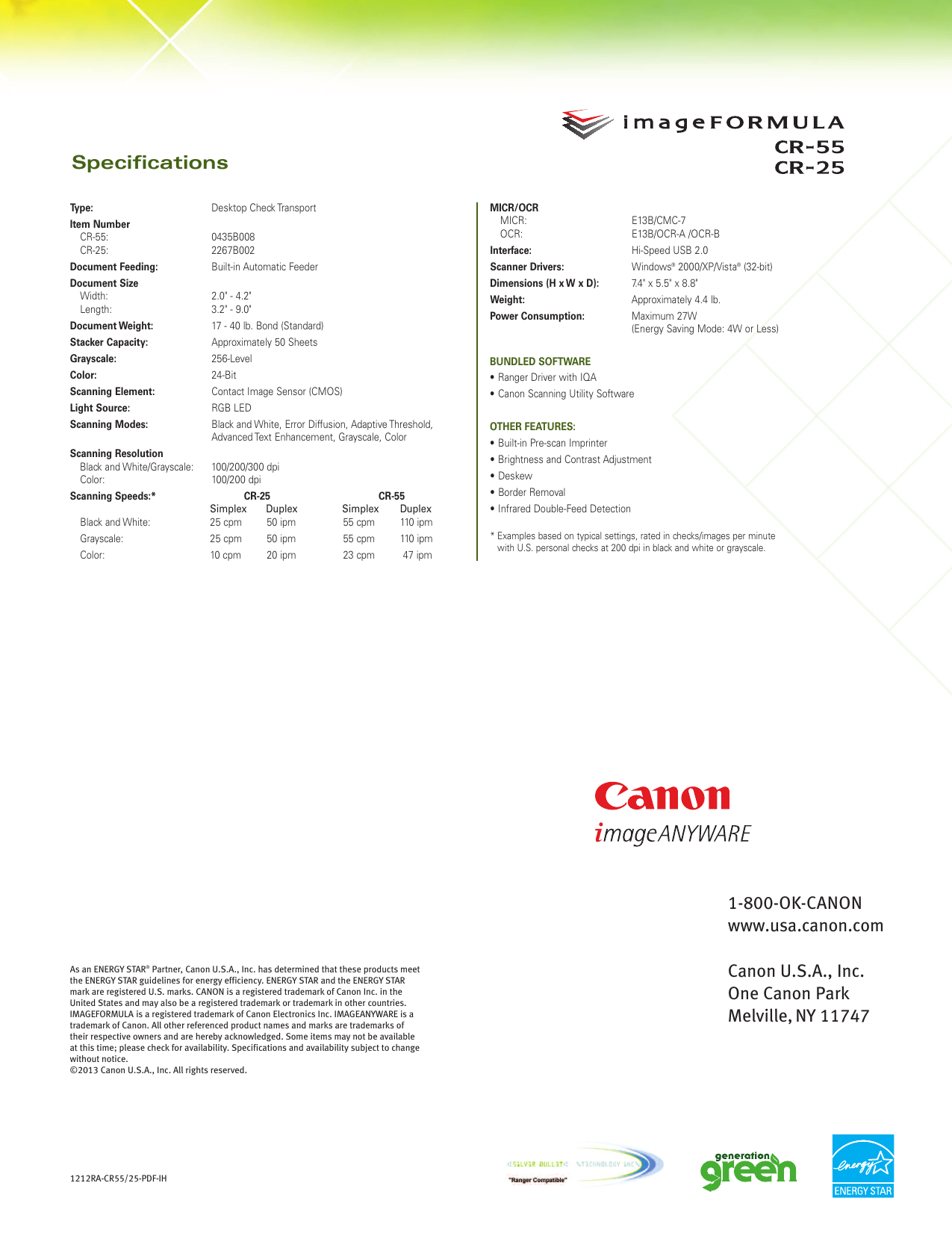 Page 4 of 4 - Canon Canon-Imageformula-Cr-25-Desktop-Check-Scanner-Read-Only-Brochure- Ayout 1 Canon-imageformula-cr-25-desktop-check-scanner-read-only-brochure