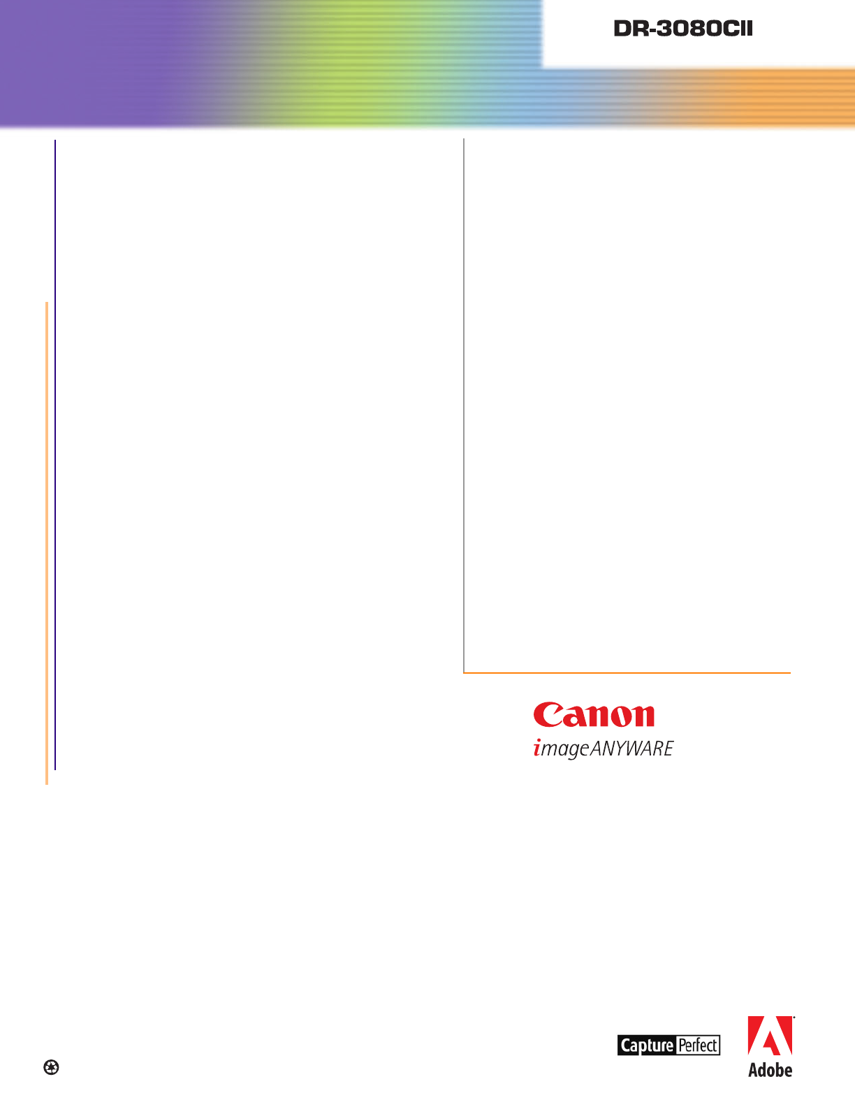 Canon Imageformula Dr 3080cii Color Scanner Brochure