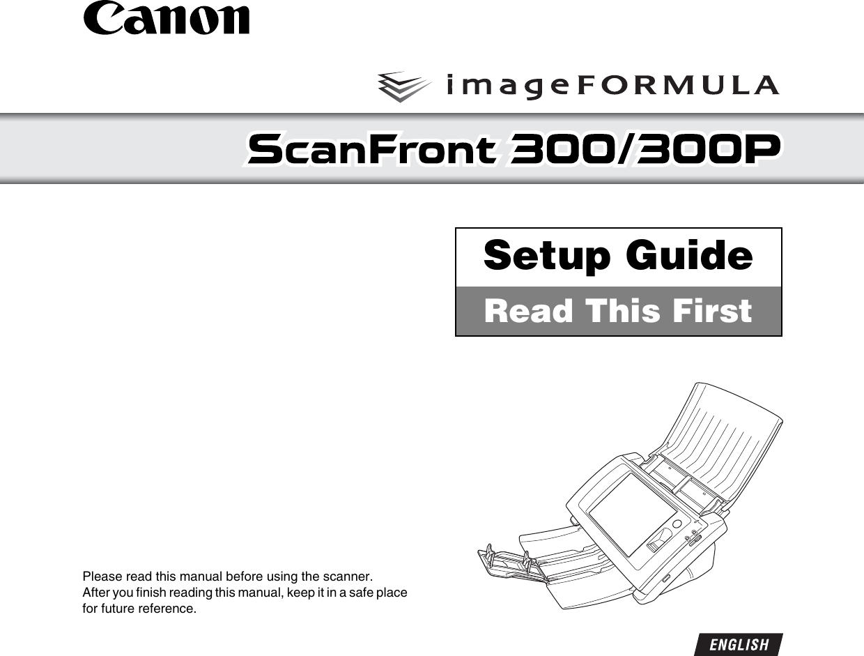 Canon Imageformula Scanfront 300 Setup Guide ScanFront300 300P