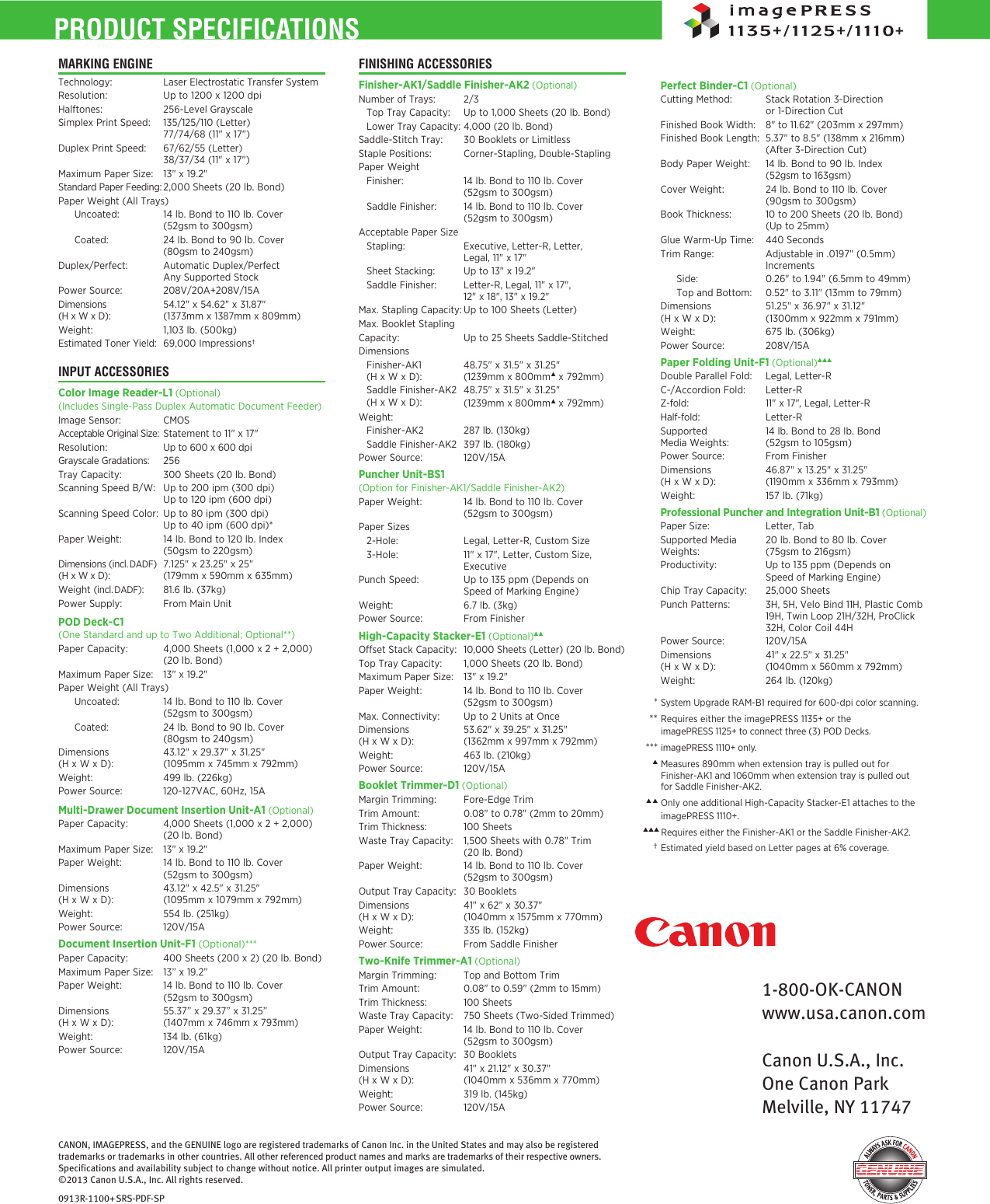 Page 12 of 12 - Canon Canon-Imagepress-1110S-Brochure-  Canon-imagepress-1110s-brochure