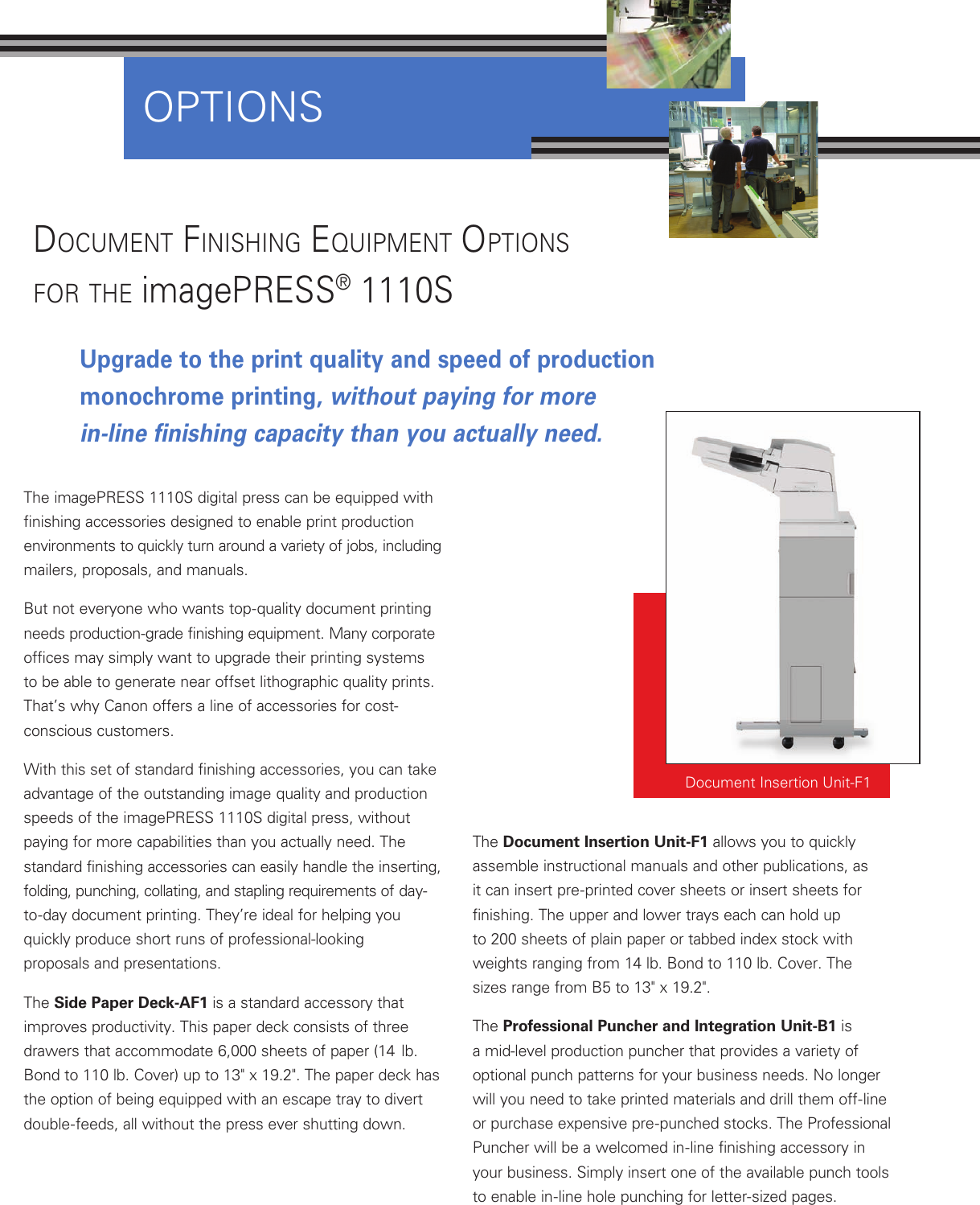 Page 6 of 8 - Canon Canon-Imagepress-1110S-Read-Only-Brochure-  Canon-imagepress-1110s-read-only-brochure