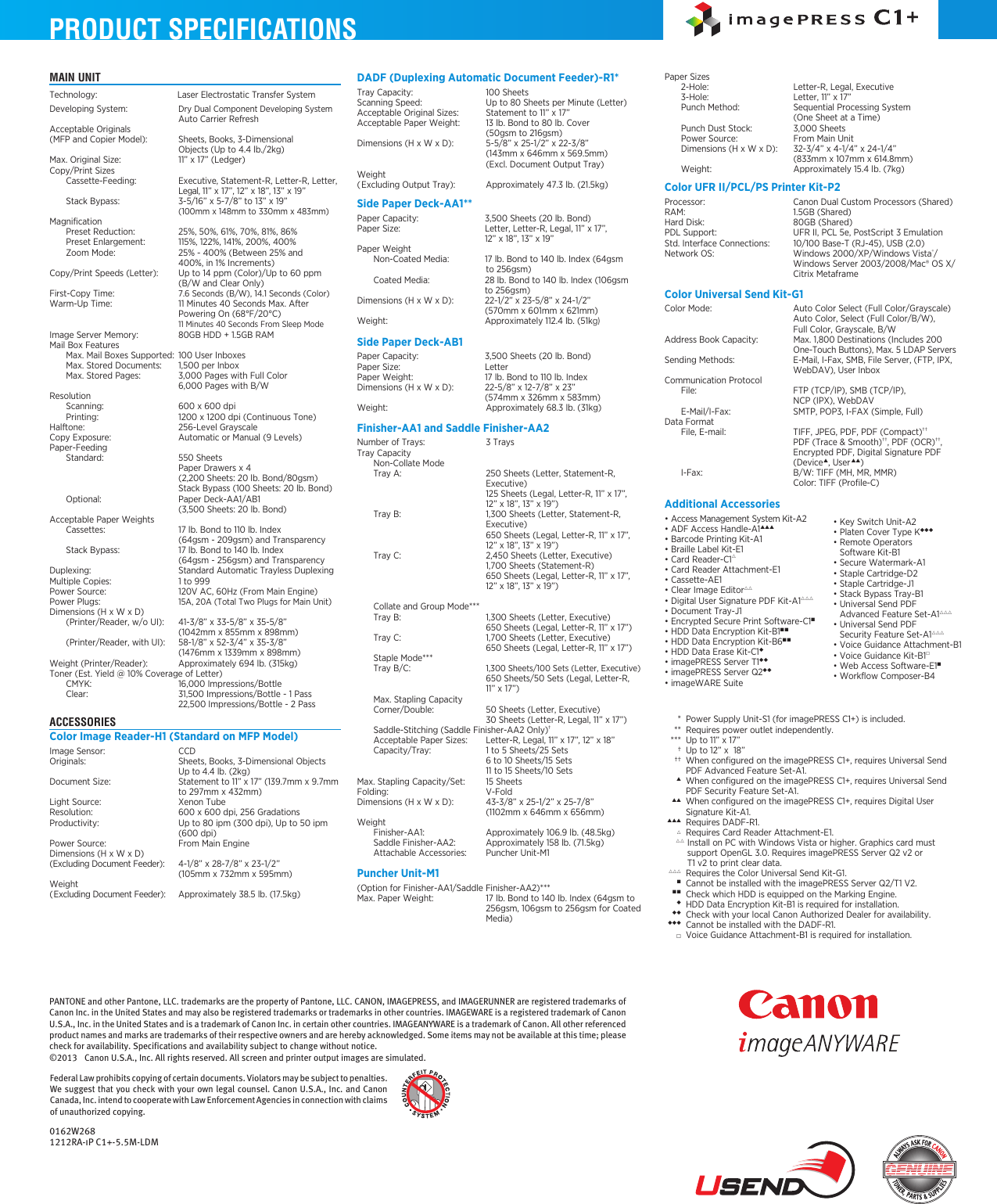 Page 8 of 8 - Canon Canon-Imagepress-C1-Read-Only-Brochure- ImagePRESS C+1  CREATE Canon-imagepress-c1-read-only-brochure