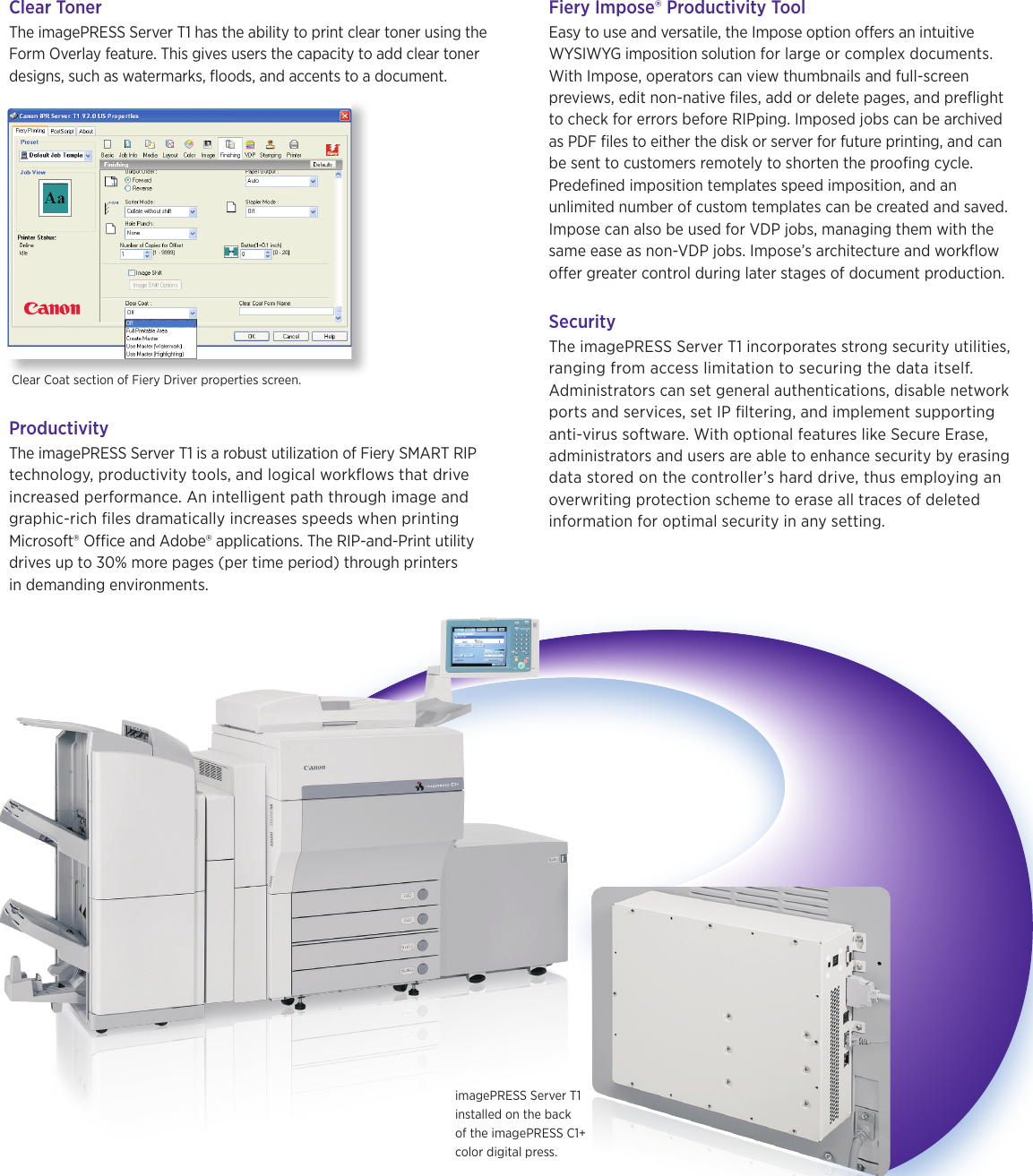 Page 3 of 4 - Canon Canon-Imagepress-C1-Read-Only-Brochure-  Canon-imagepress-c1-read-only-brochure