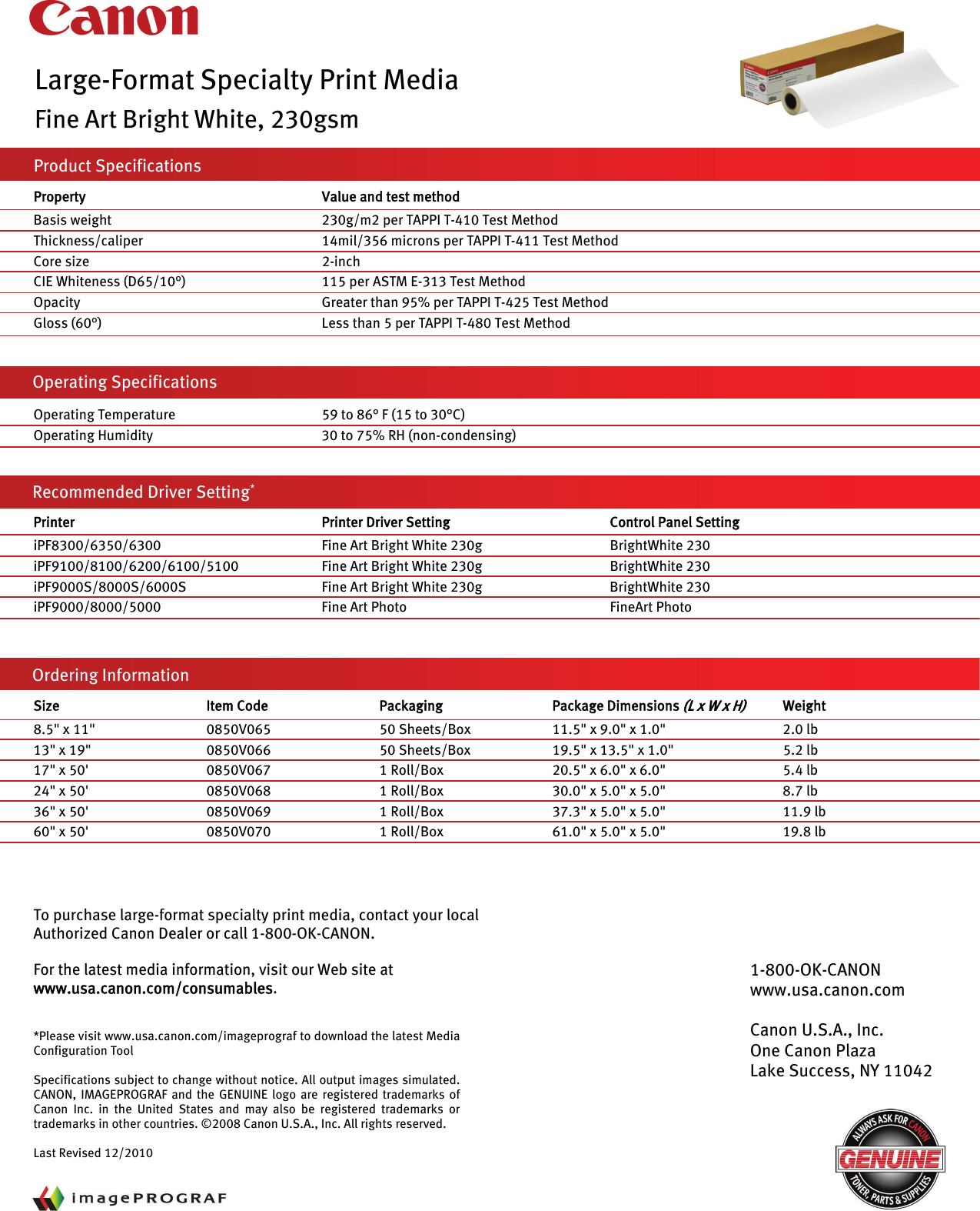 Page 2 of 2 - Canon Canon-Imageprograf-230Gsm-Users-Manual-  Canon-imageprograf-230gsm-users-manual