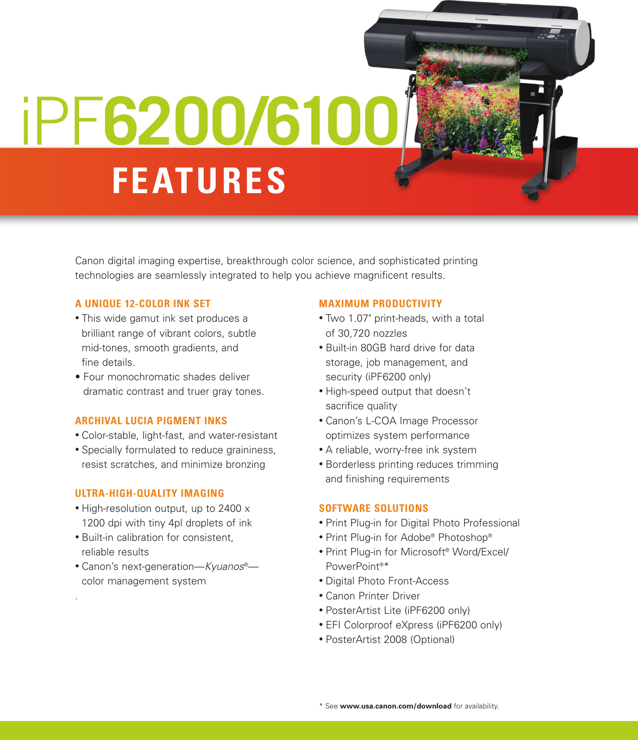 Page 3 of 8 - Canon Canon-Imageprograf-Ipf6200-Brochure-  Canon-imageprograf-ipf6200-brochure
