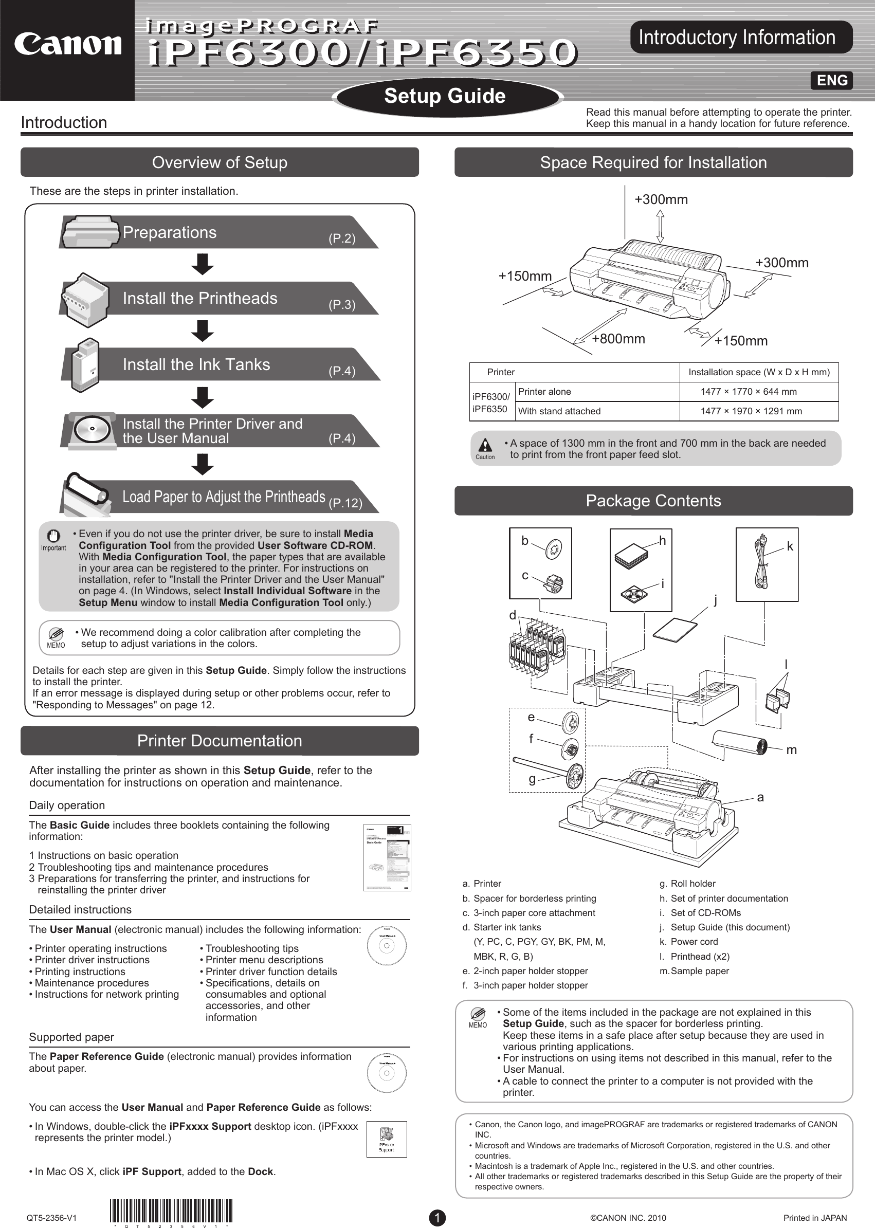 Canon Imageprograf Ipf6300 Setup Guide