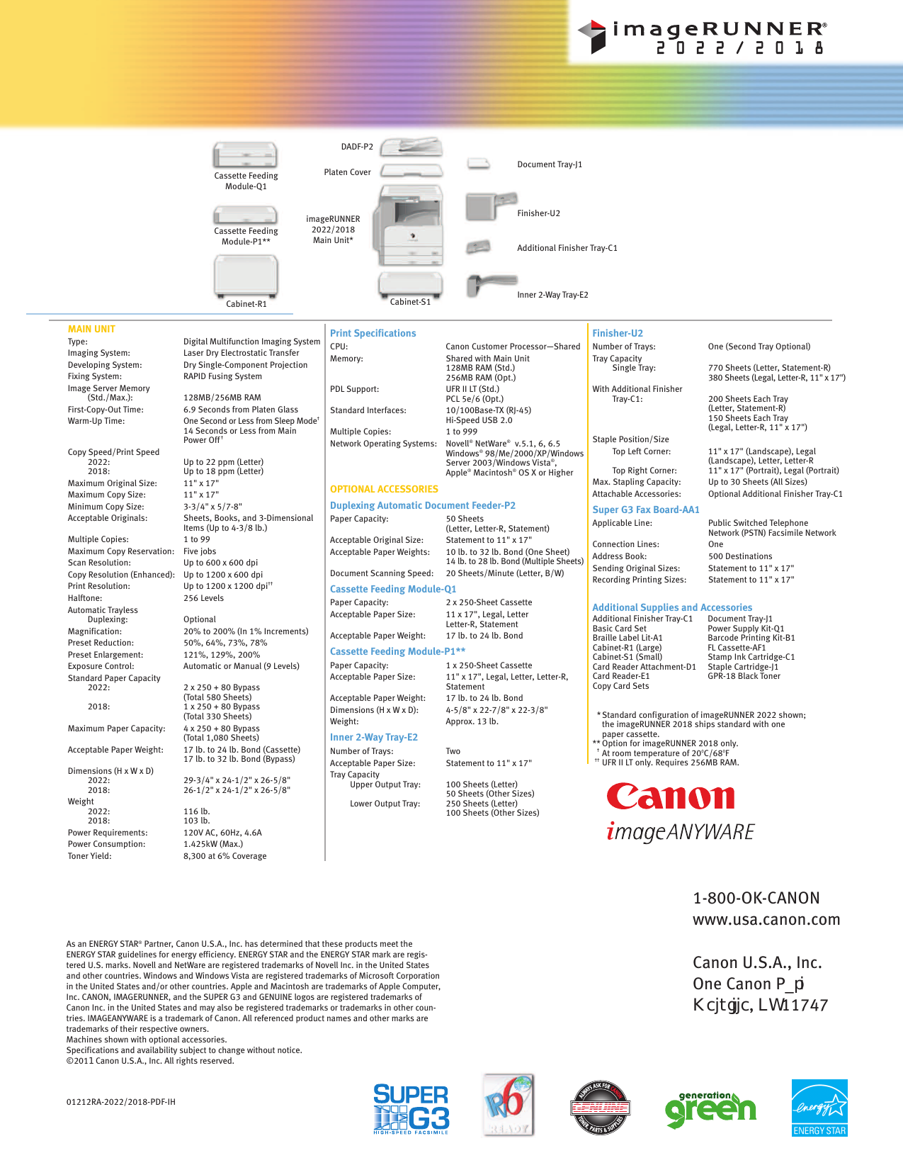Page 8 of 8 - Canon Canon-Imagerunner-2018-High-Res-Print-Brochure-  Canon-imagerunner-2018--print-brochure