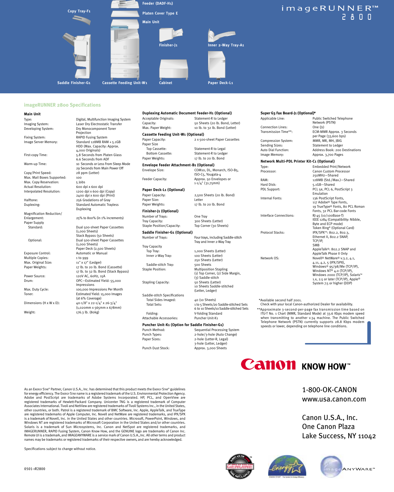 Page 8 of 8 - Canon Canon-Imagerunner-2800-Users-Manual- IR2800 Brochure P2  Canon-imagerunner-2800-users-manual