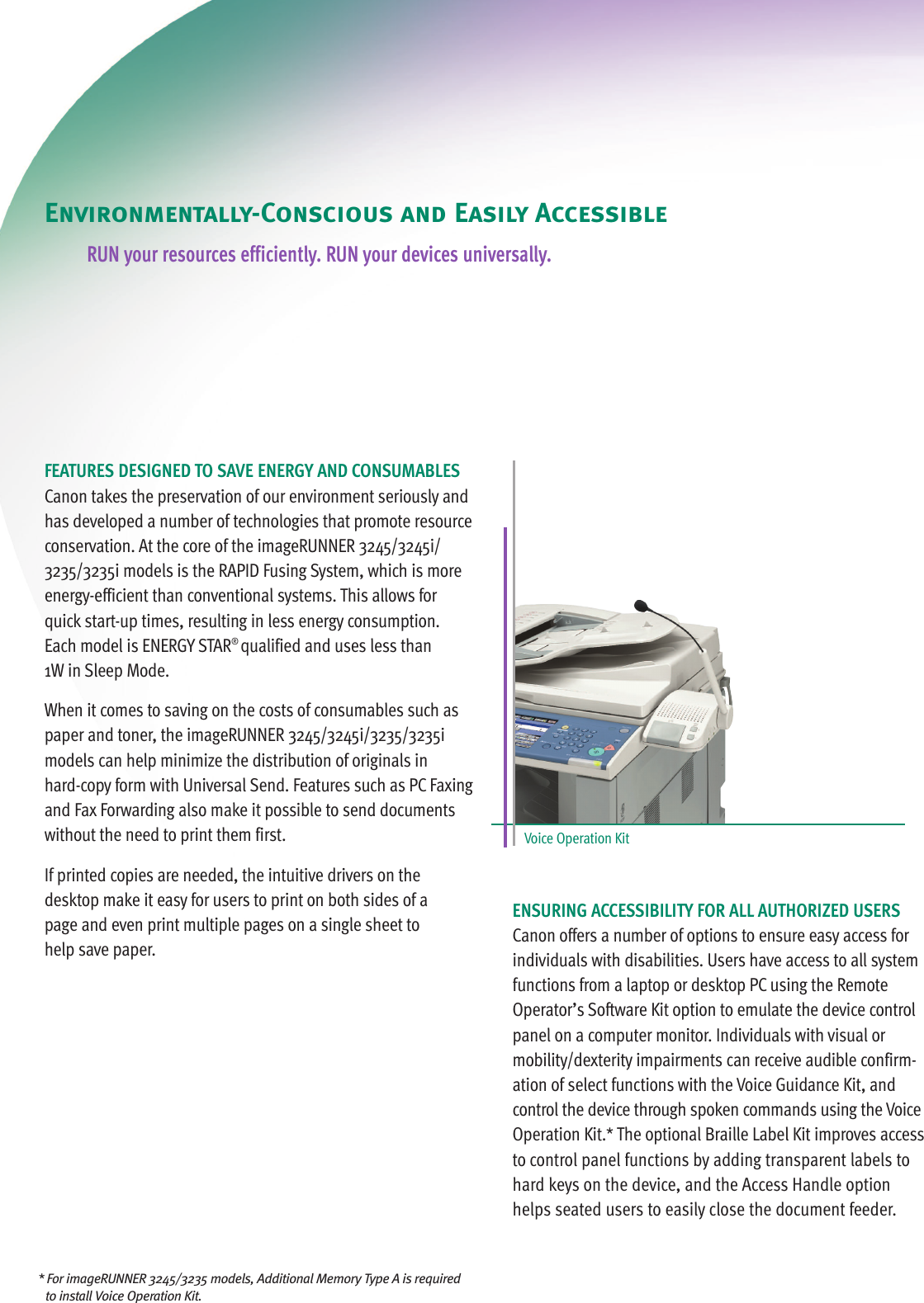 Page 10 of 12 - Canon Canon-Imagerunner-3245-High-Res-Print-Brochure-  Canon-imagerunner-3245--print-brochure