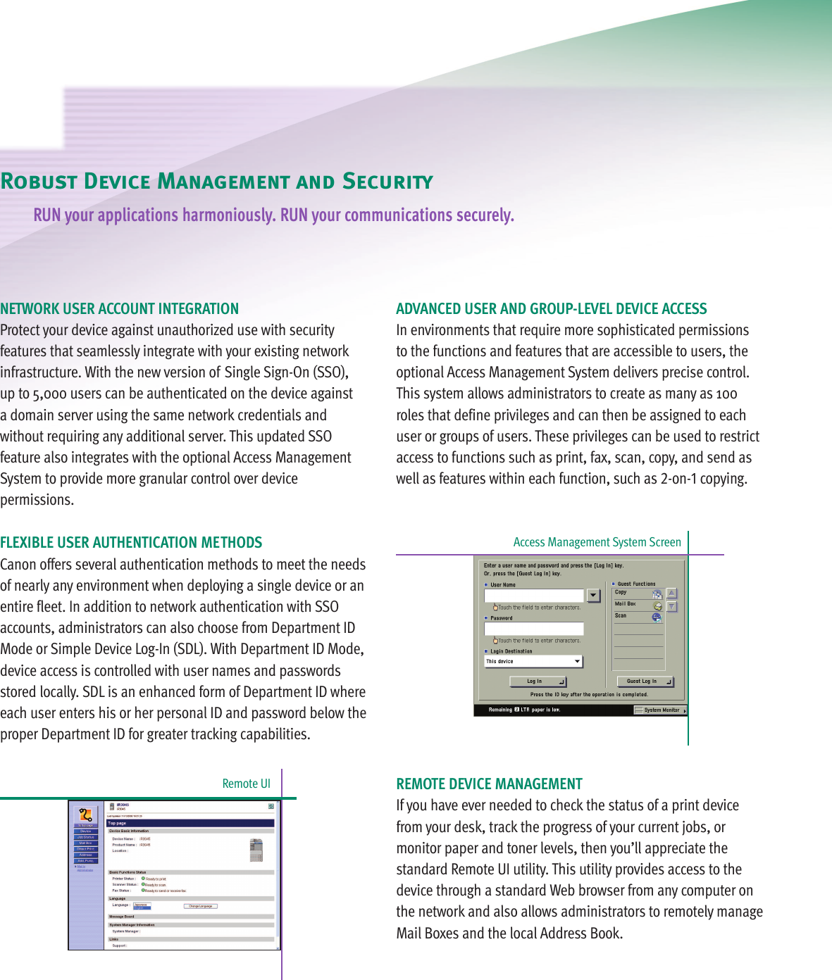 Page 8 of 12 - Canon Canon-Imagerunner-3245-High-Res-Print-Brochure-  Canon-imagerunner-3245--print-brochure