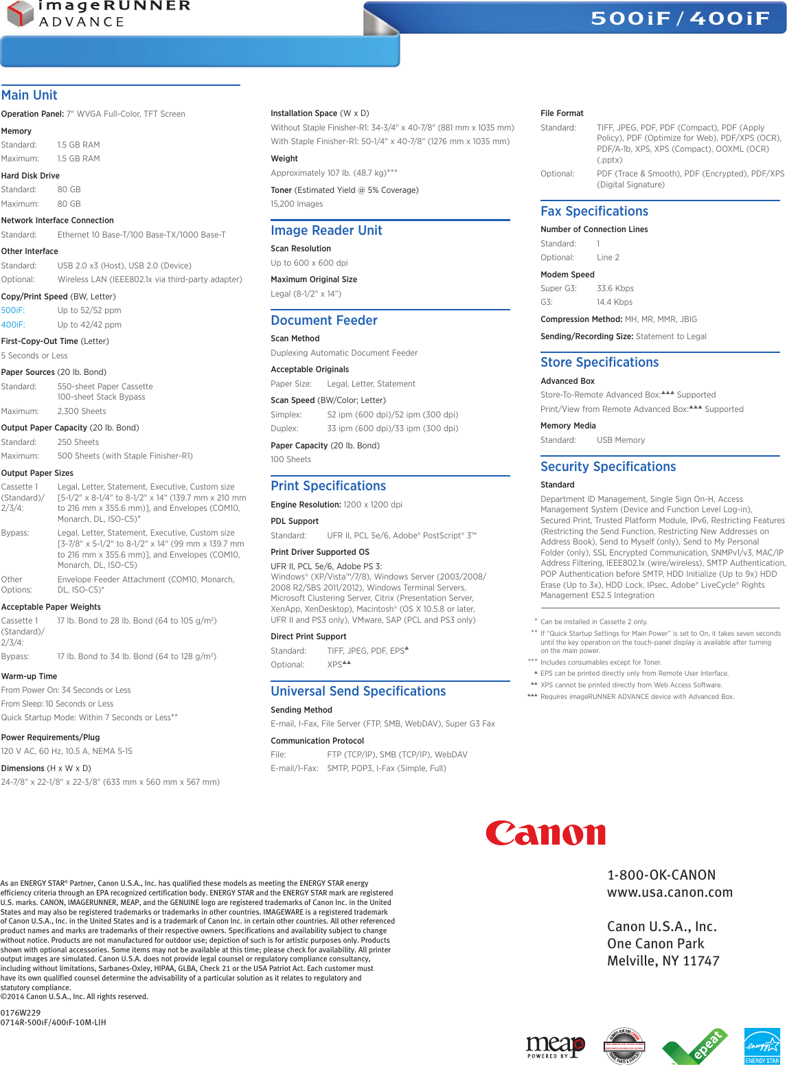 Page 12 of 12 - Canon Canon-Imagerunner-Advance-400If-Brochure- ImageRUNNER ADVANCE 500iF / 400iF  Canon-imagerunner-advance-400if-brochure