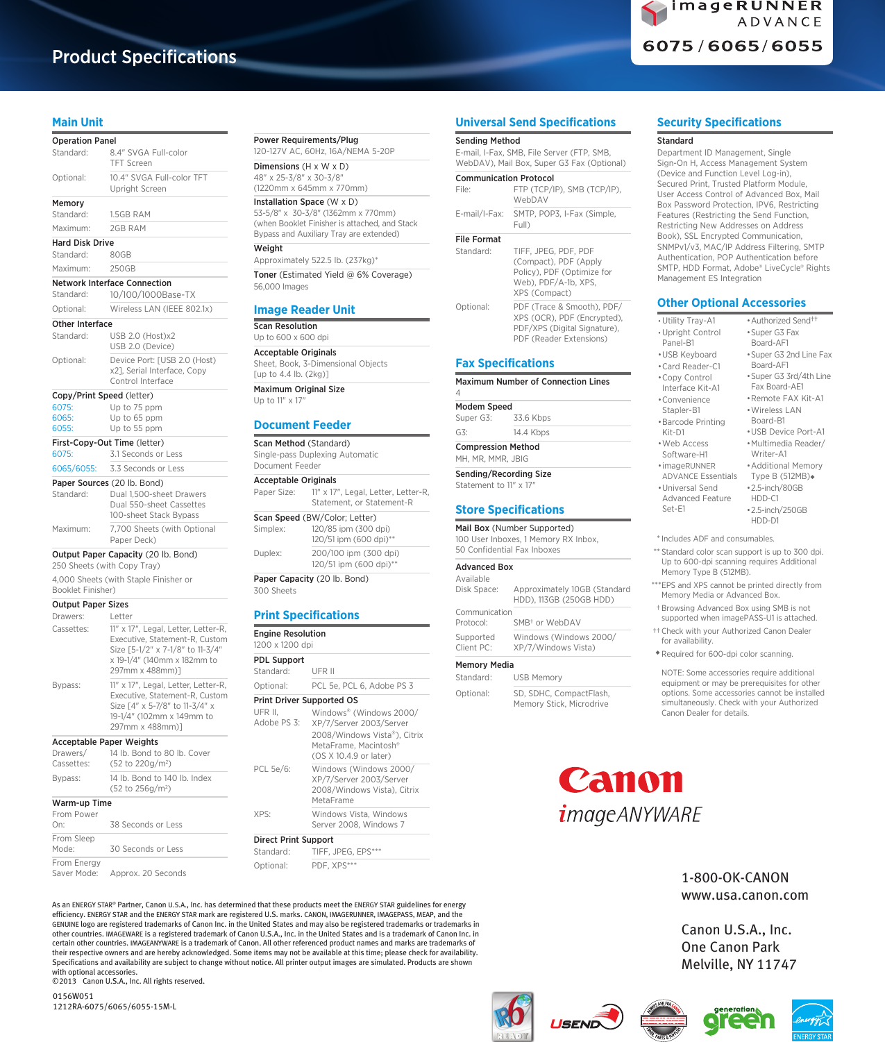 Page 12 of 12 - Canon Canon-Imagerunner-Advance-6065-Read-Only-Brochure- ImageRUNNER ADVANCE 6075/6065/6055  Canon-imagerunner-advance-6065-read-only-brochure