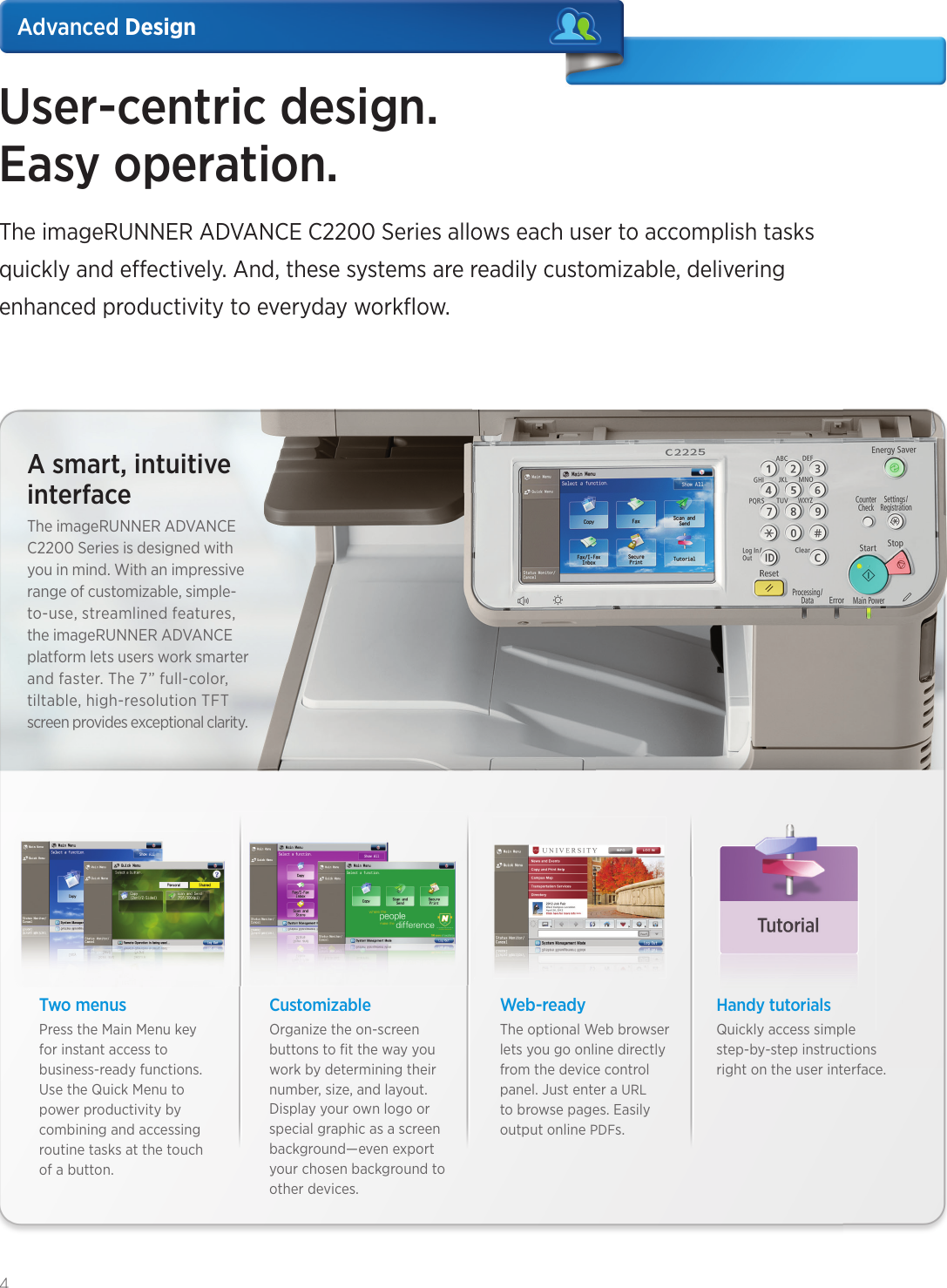 Page 4 of 12 - Canon Canon-Imagerunner-Advance-C2225-Product-Brochure- ImageRUNNER ADVANCE C2230/C2225  Canon-imagerunner-advance-c2225-product-brochure