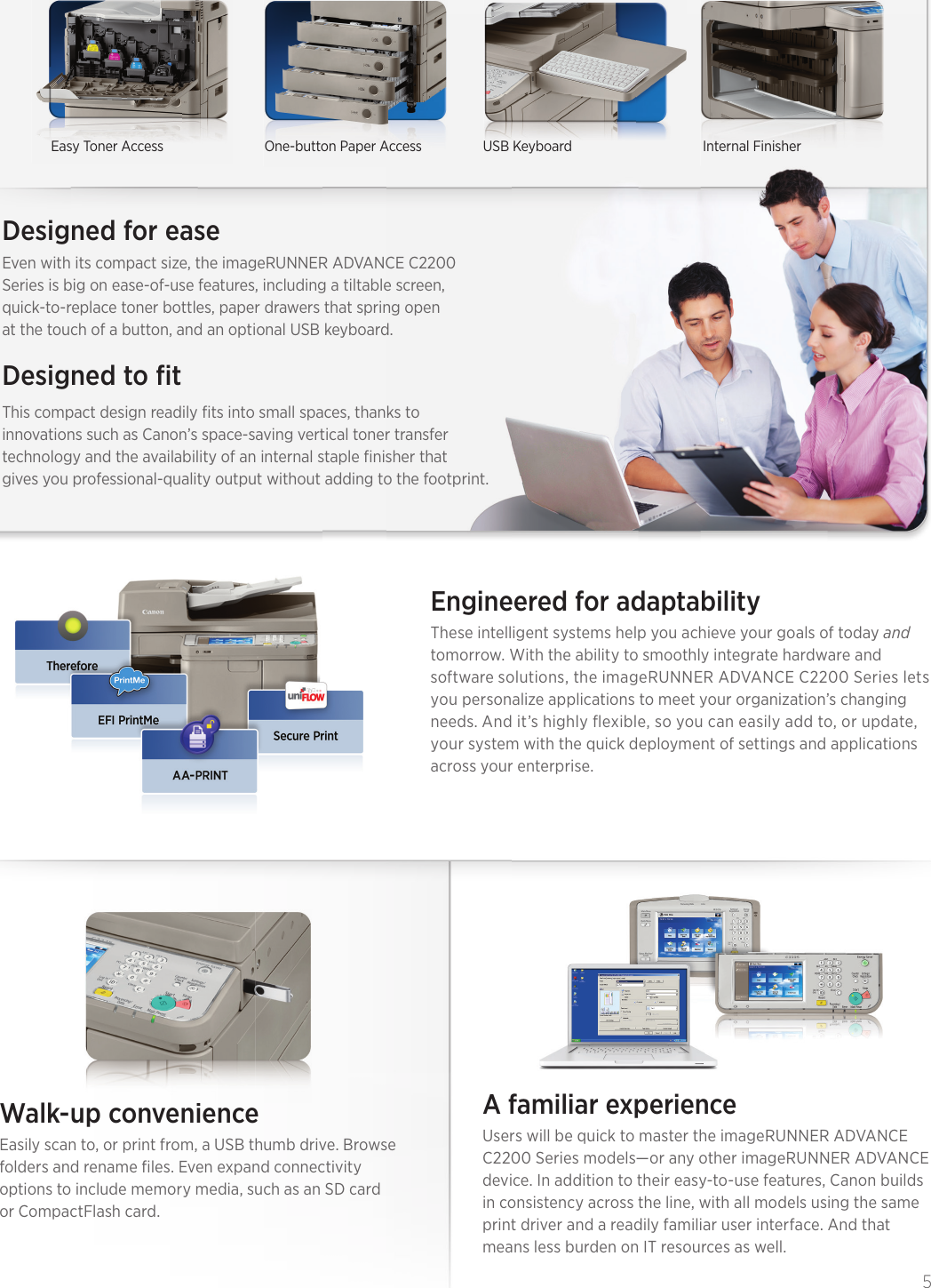 Page 5 of 12 - Canon Canon-Imagerunner-Advance-C2225-Product-Brochure- ImageRUNNER ADVANCE C2230/C2225  Canon-imagerunner-advance-c2225-product-brochure