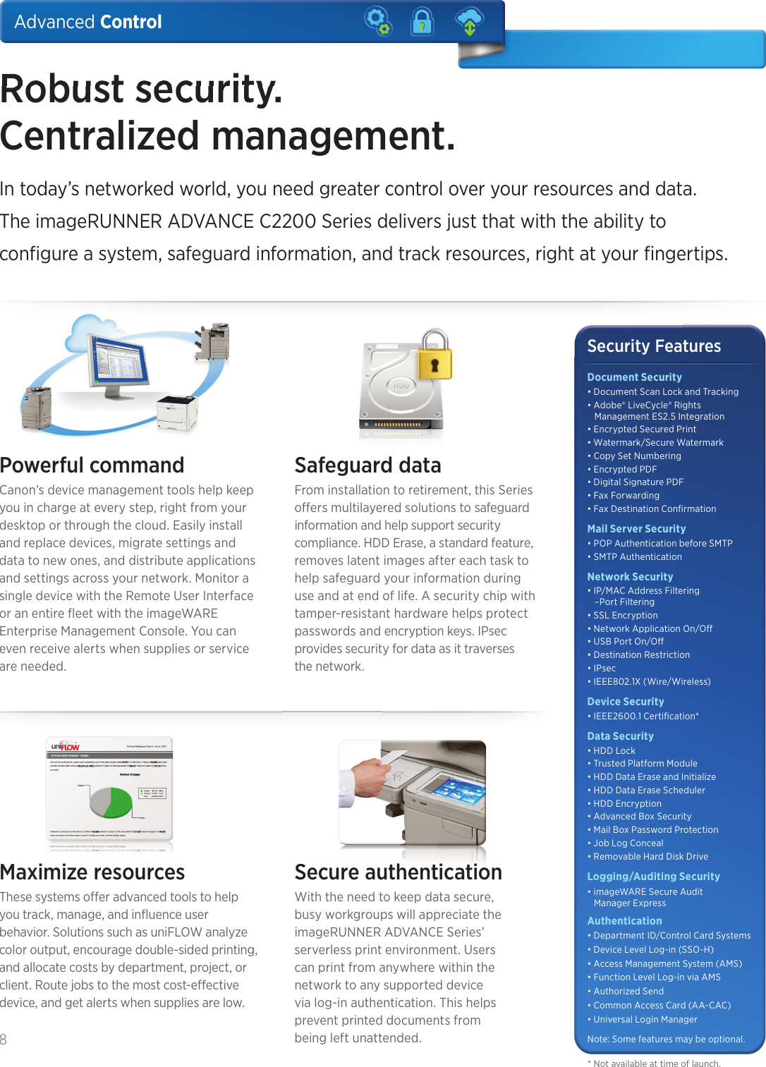 Page 8 of 12 - Canon Canon-Imagerunner-Advance-C2225-Product-Brochure- ImageRUNNER ADVANCE C2230/C2225  Canon-imagerunner-advance-c2225-product-brochure