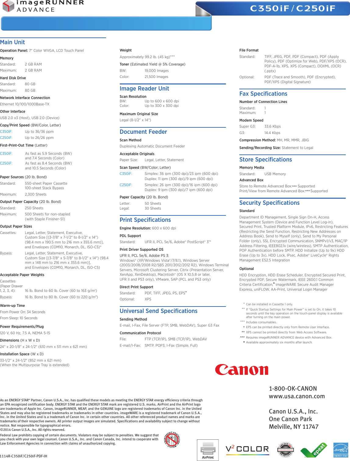 Page 12 of 12 - Canon Canon-Imagerunner-Advance-C350If-Brochure-  Canon-imagerunner-advance-c350if-brochure