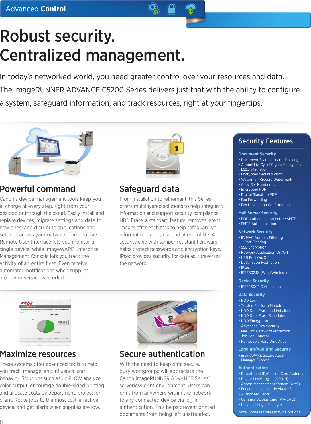 Page 8 of 12 - Canon Canon-Imagerunner-Advance-C5235-Product-Brochure- ImageRUNNER ADVANCE C5255/C5250/C5240/C5235  Canon-imagerunner-advance-c5235-product-brochure