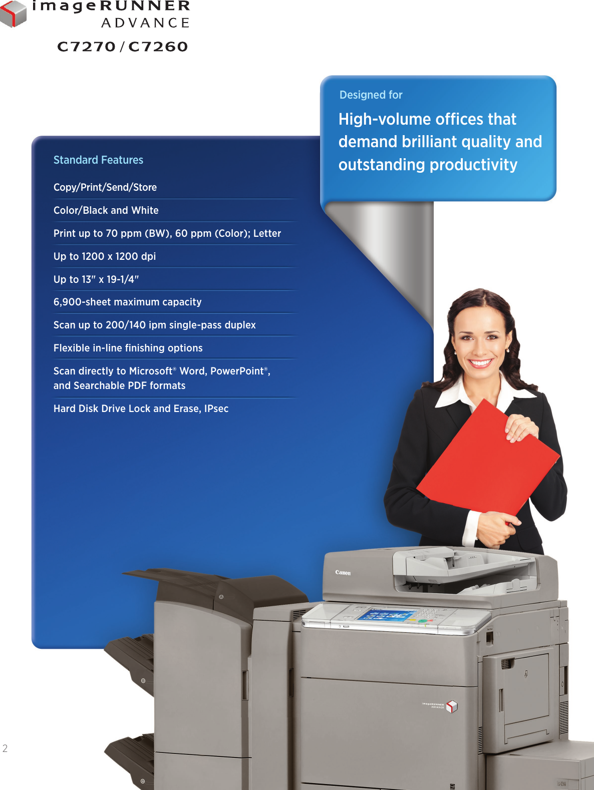 Page 2 of 12 - Canon Canon-Imagerunner-Advance-C7260-Product-Brochure- ImageRUNNER ADVANCE C7270 / C72060  Canon-imagerunner-advance-c7260-product-brochure