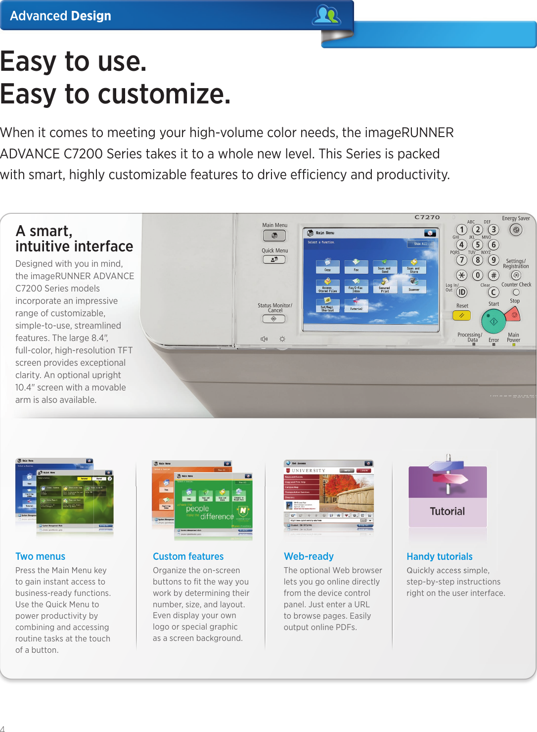 Page 4 of 12 - Canon Canon-Imagerunner-Advance-C7260-Product-Brochure- ImageRUNNER ADVANCE C7270 / C72060  Canon-imagerunner-advance-c7260-product-brochure