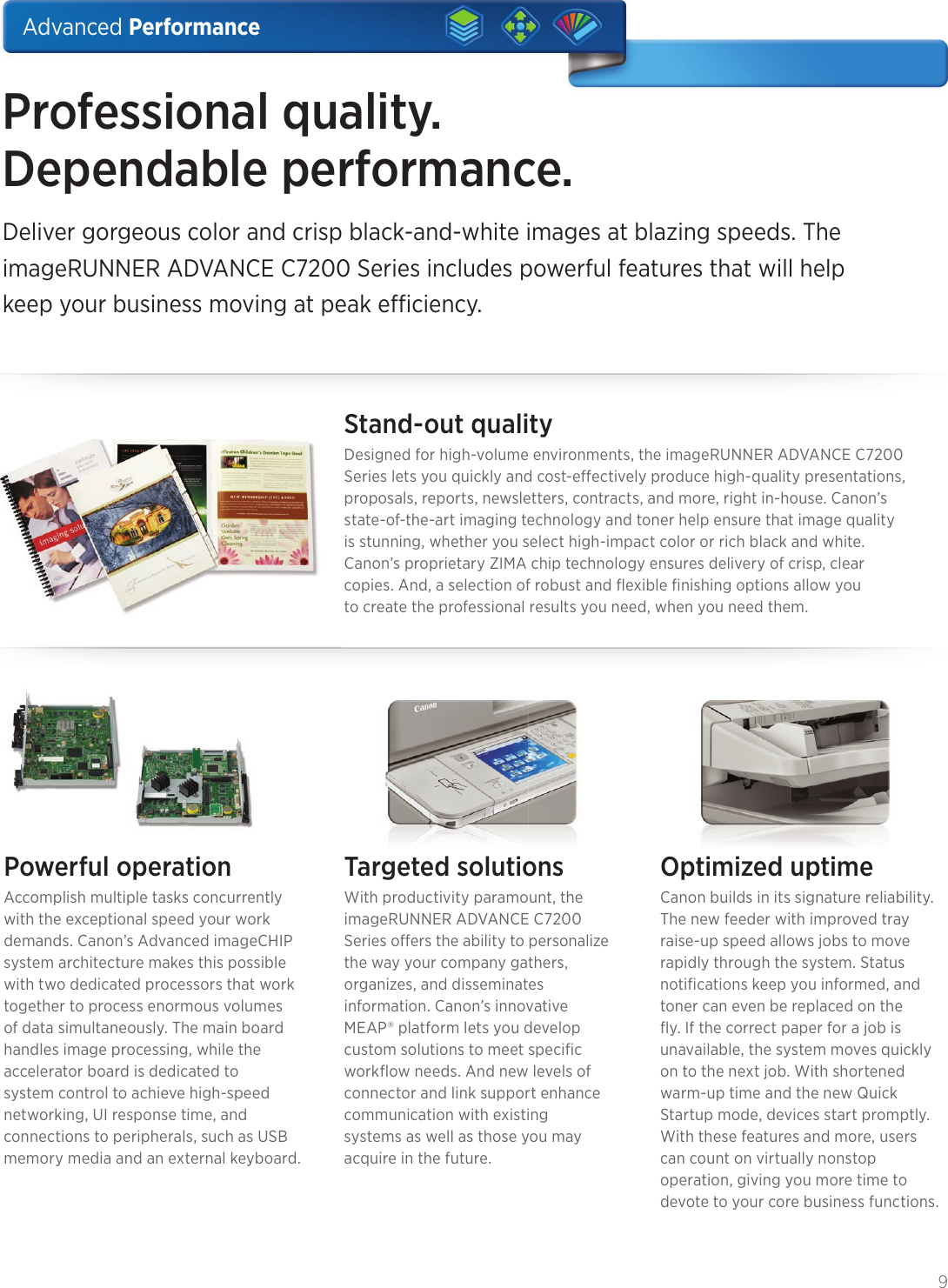 Page 9 of 12 - Canon Canon-Imagerunner-Advance-C7260-Product-Brochure- ImageRUNNER ADVANCE C7270 / C72060  Canon-imagerunner-advance-c7260-product-brochure