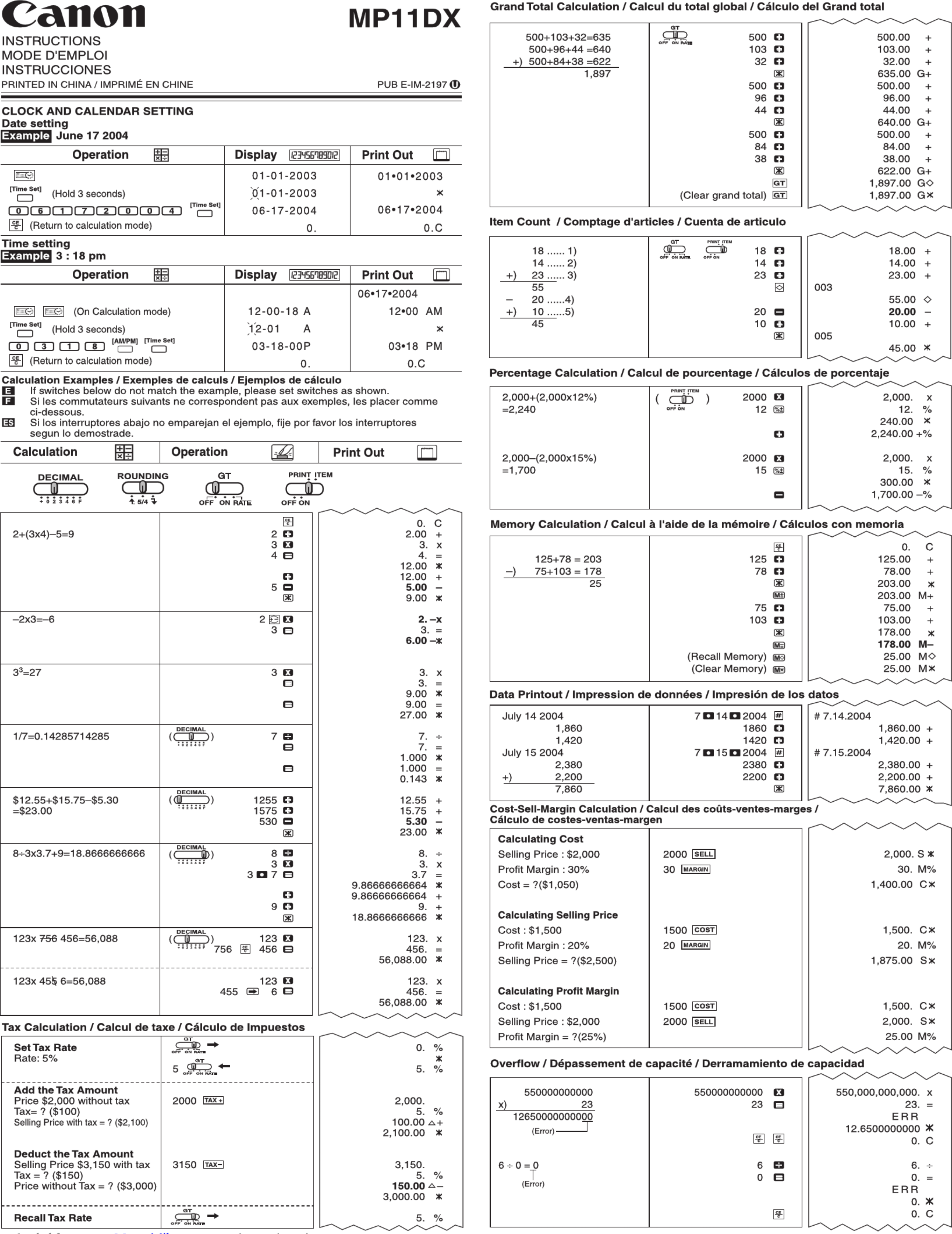 Page 1 of 4 - Canon Canon-Mp11Dx-User-Manual-1002781 User Manual