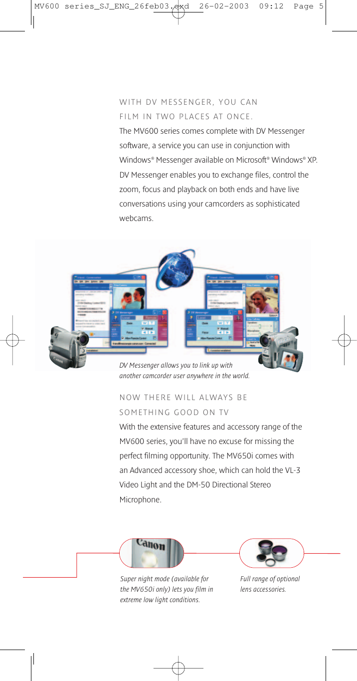 Page 3 of 8 - Canon Canon-Mv600-Users-Manual- MV600 Series_SJ_ENG_26feb03  Canon-mv600-users-manual