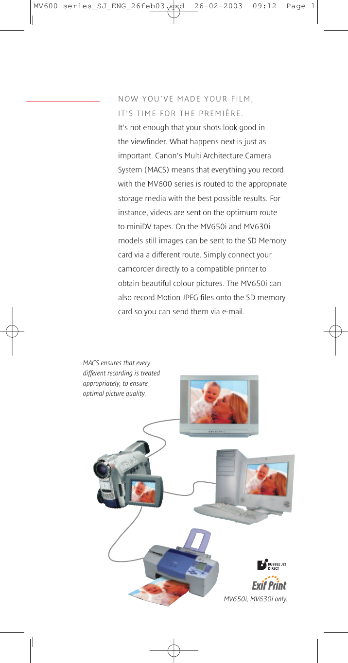 Page 4 of 8 - Canon Canon-Mv600-Users-Manual- MV600 Series_SJ_ENG_26feb03  Canon-mv600-users-manual