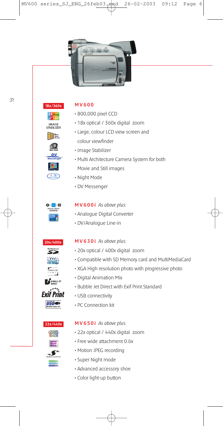 Page 5 of 8 - Canon Canon-Mv600-Users-Manual- MV600 Series_SJ_ENG_26feb03  Canon-mv600-users-manual