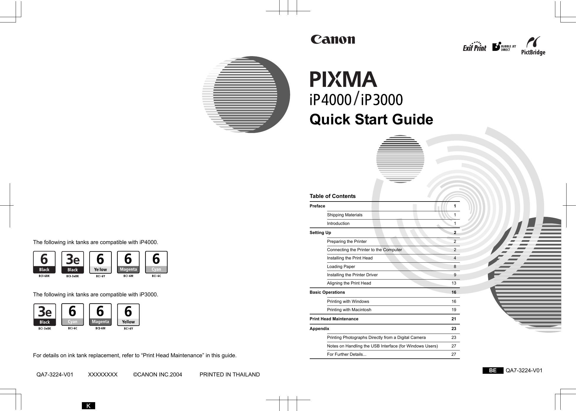 canon ip3000 user manual