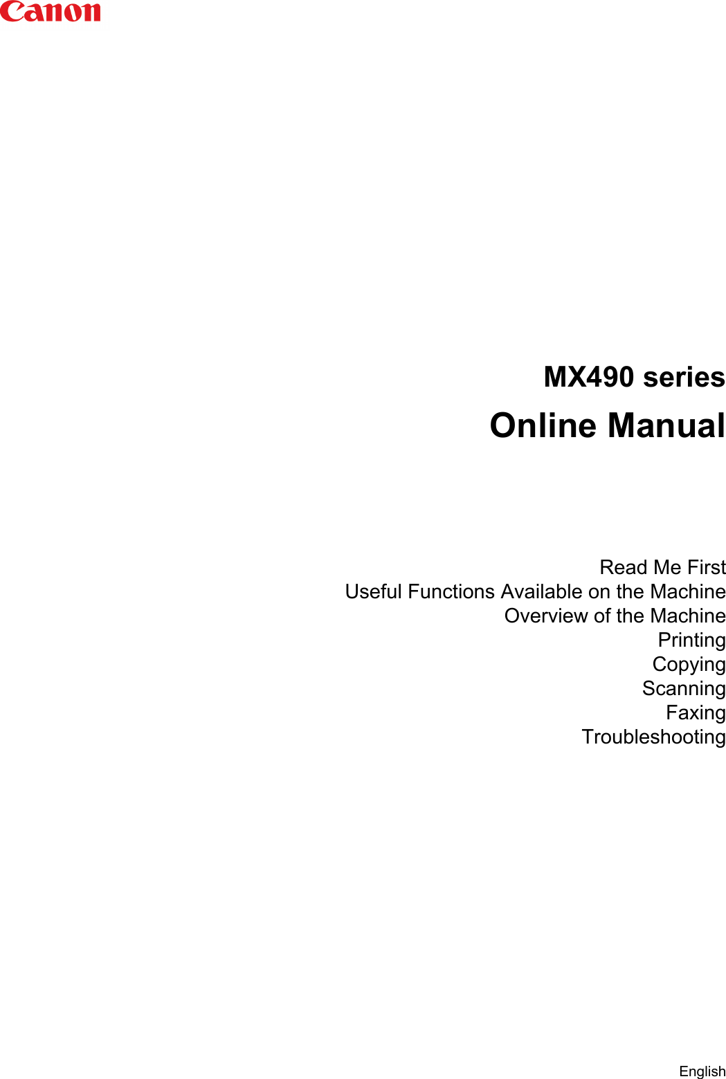 Canon Pixma Mx492 Users Manual