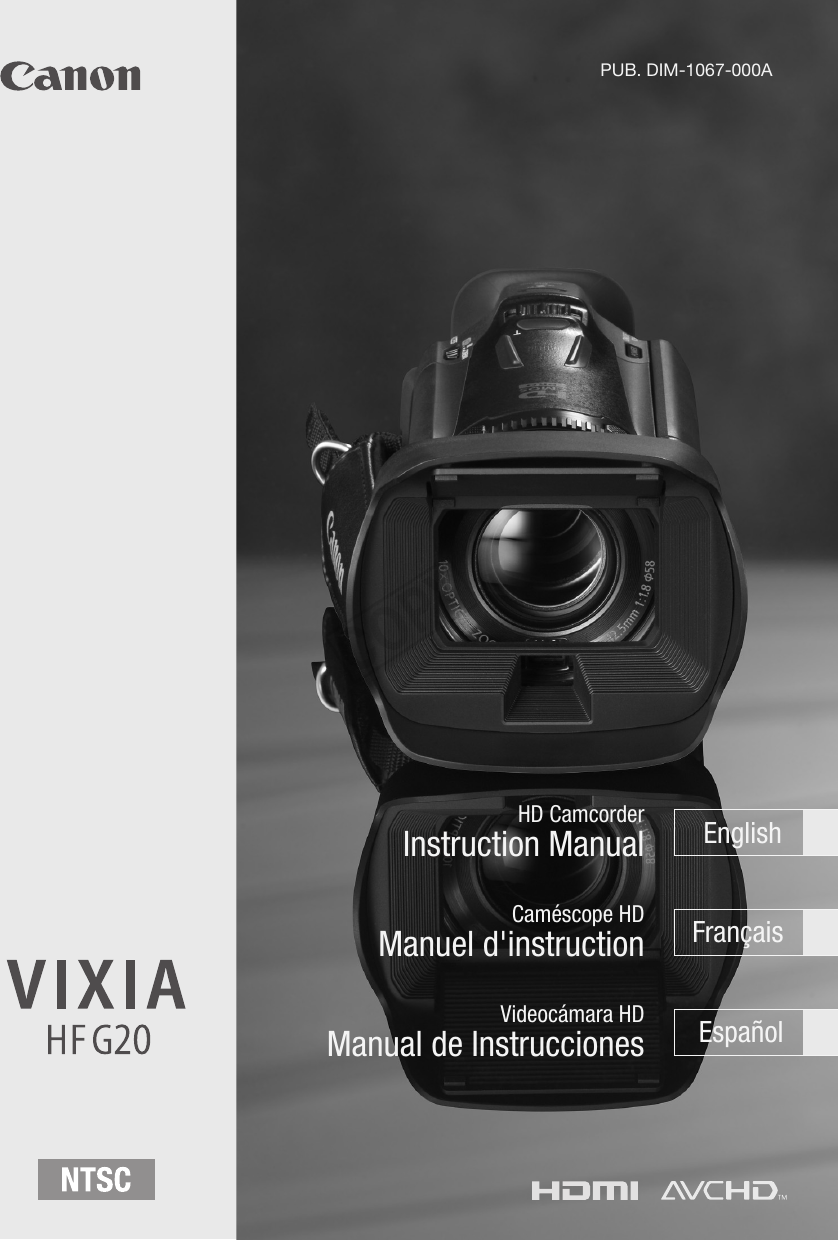 Canon Vixia Hf G Instruction Manual