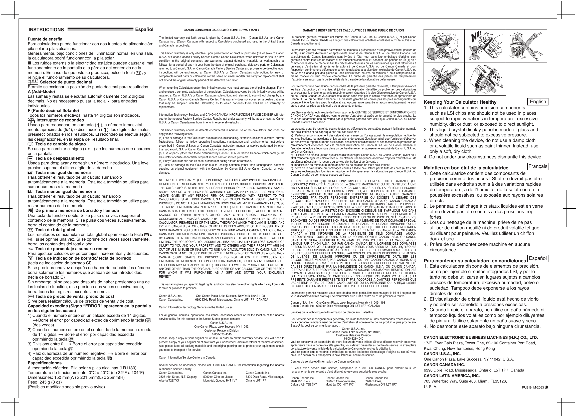 Page 1 of 2 - Canon Canon-Ws-1400H-Owner-S-Manual WS-1400H Front
