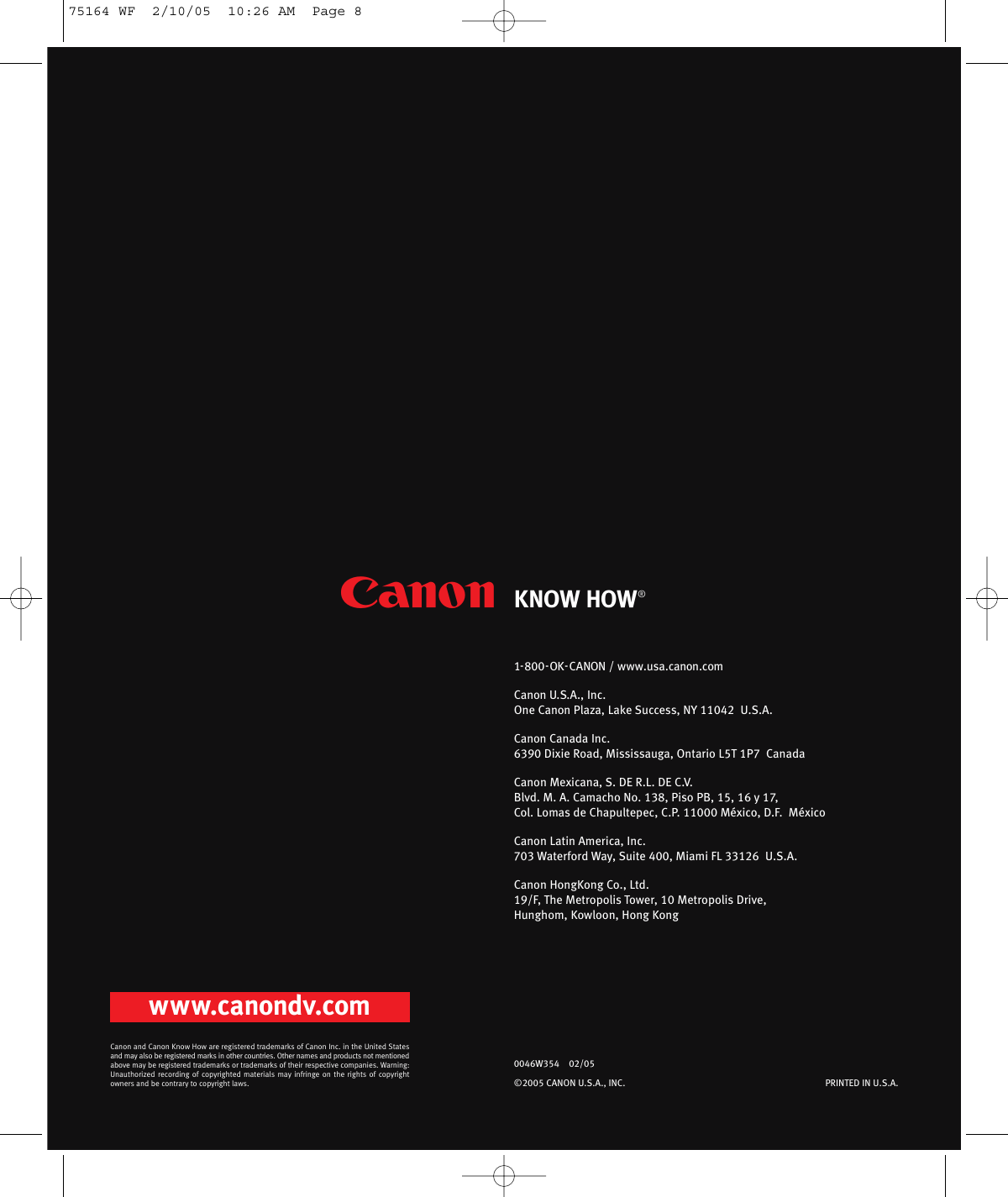 Page 8 of 8 - Canon Canon-Xl2-Owners-Manual-  Canon-xl2-owners-manual
